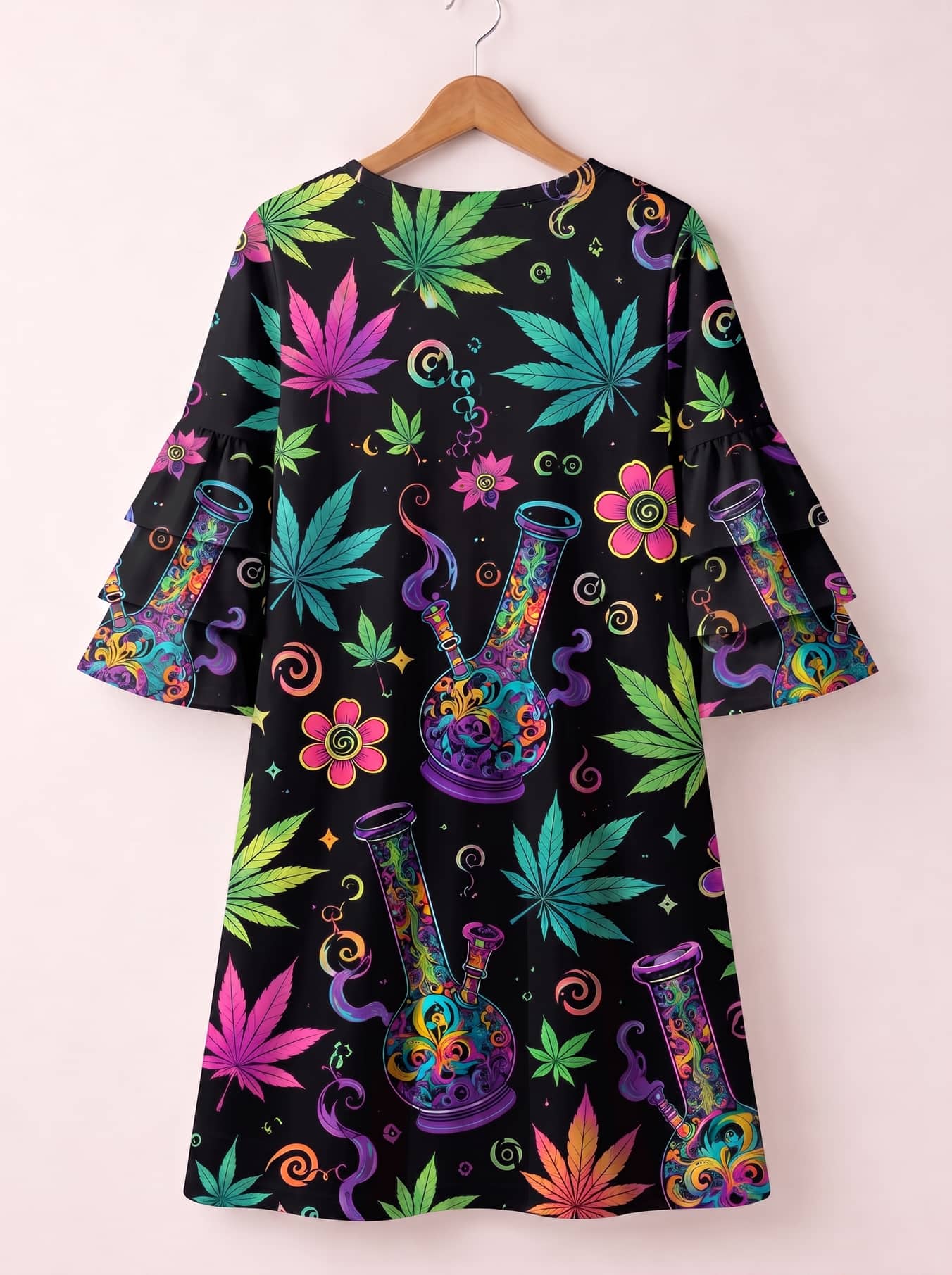 "Haze" Stacked Ruffle Sleeve Dress