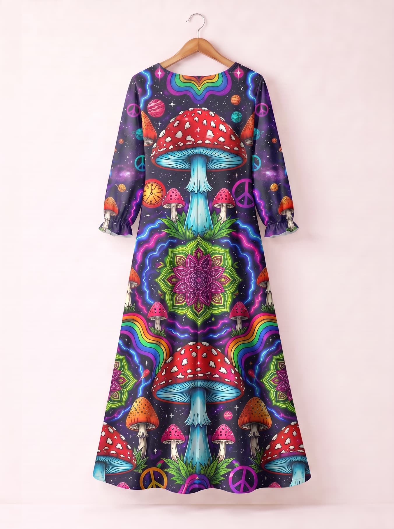 "Toadstool" Long Sleeve Maxi Dress