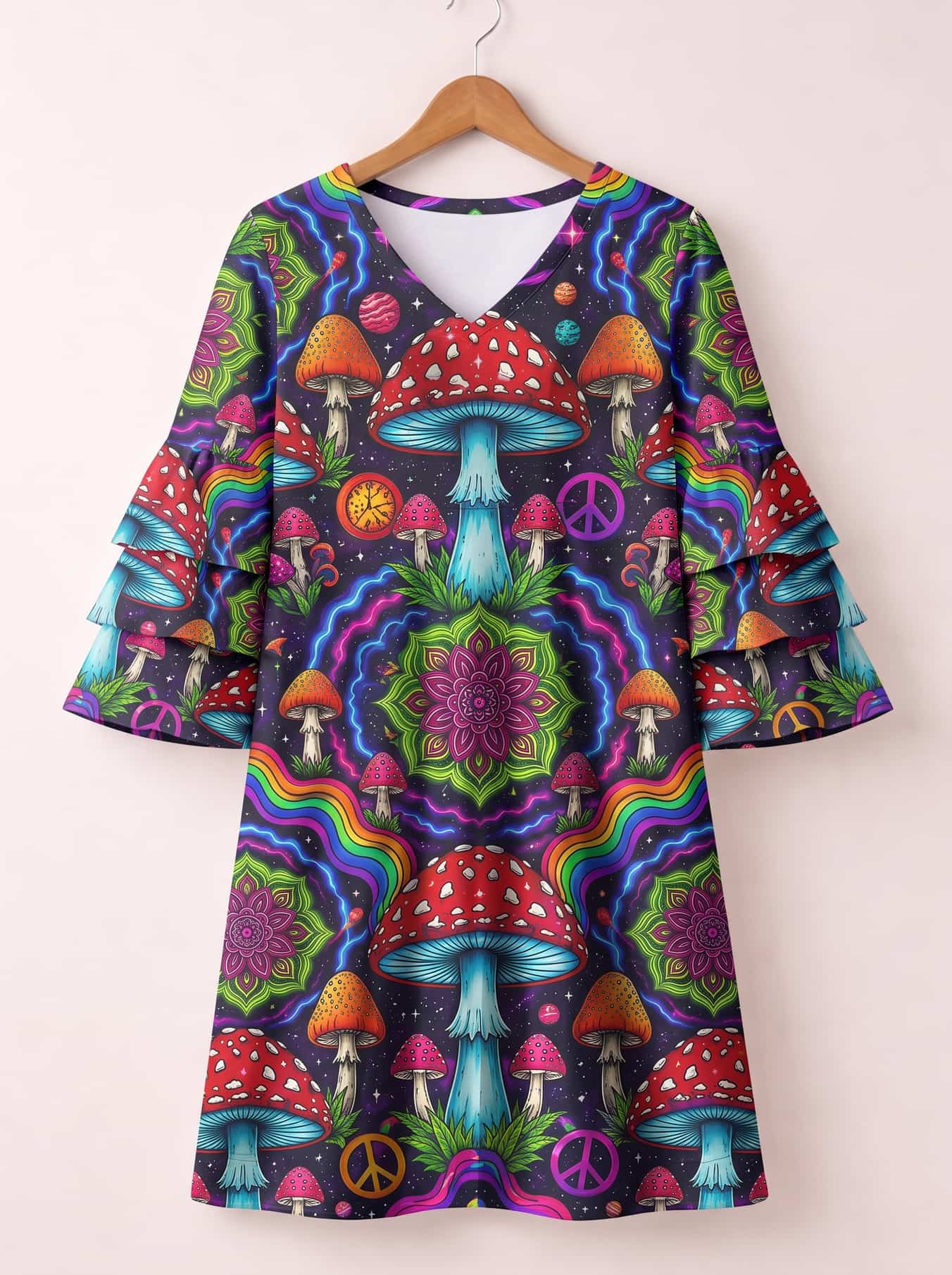 "Toadstool" Stacked Ruffle Sleeve Dress
