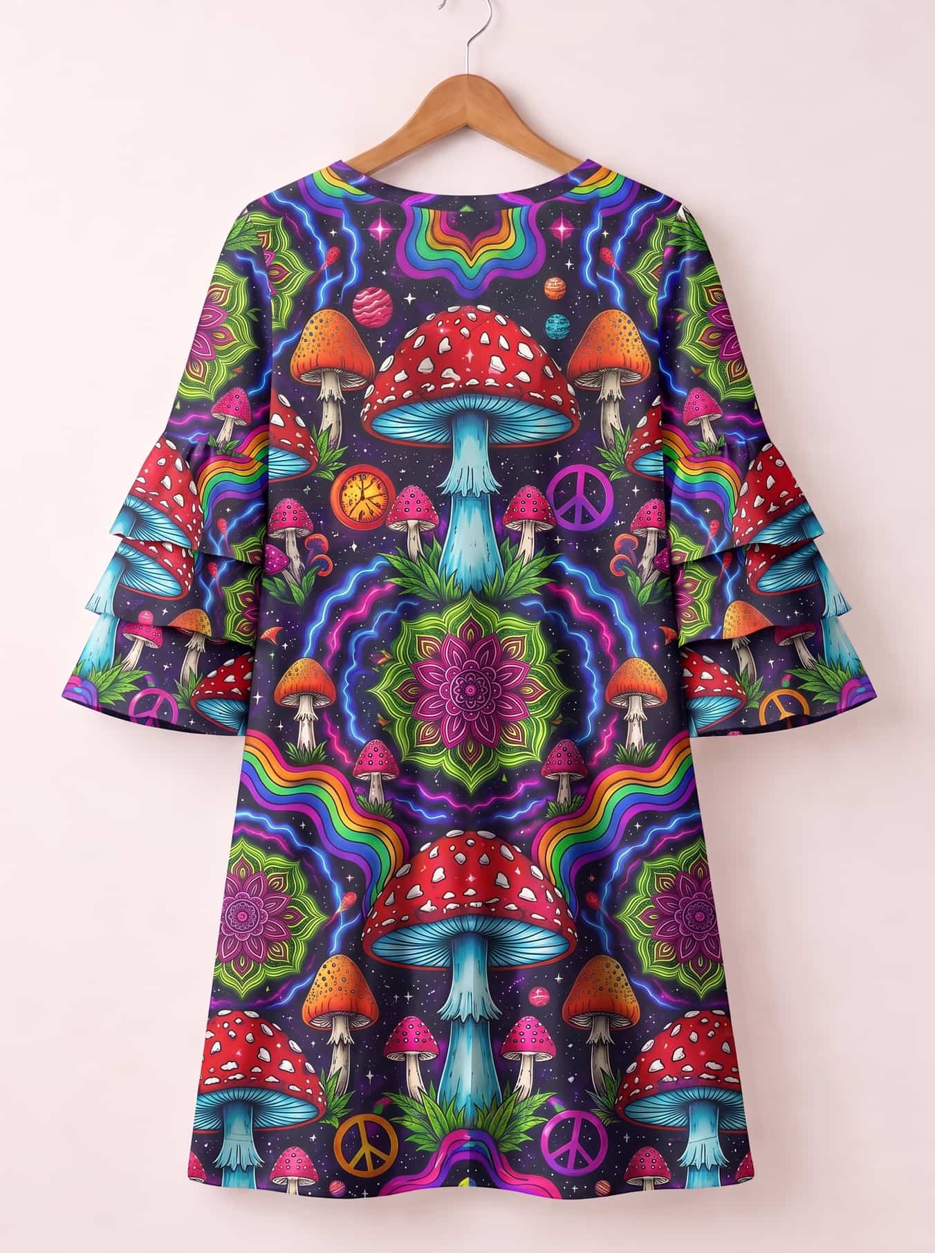 "Toadstool" Stacked Ruffle Sleeve Dress