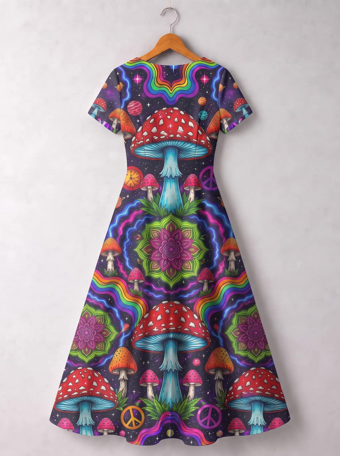 "Toadstool" Short Sleeve Maxi Dress