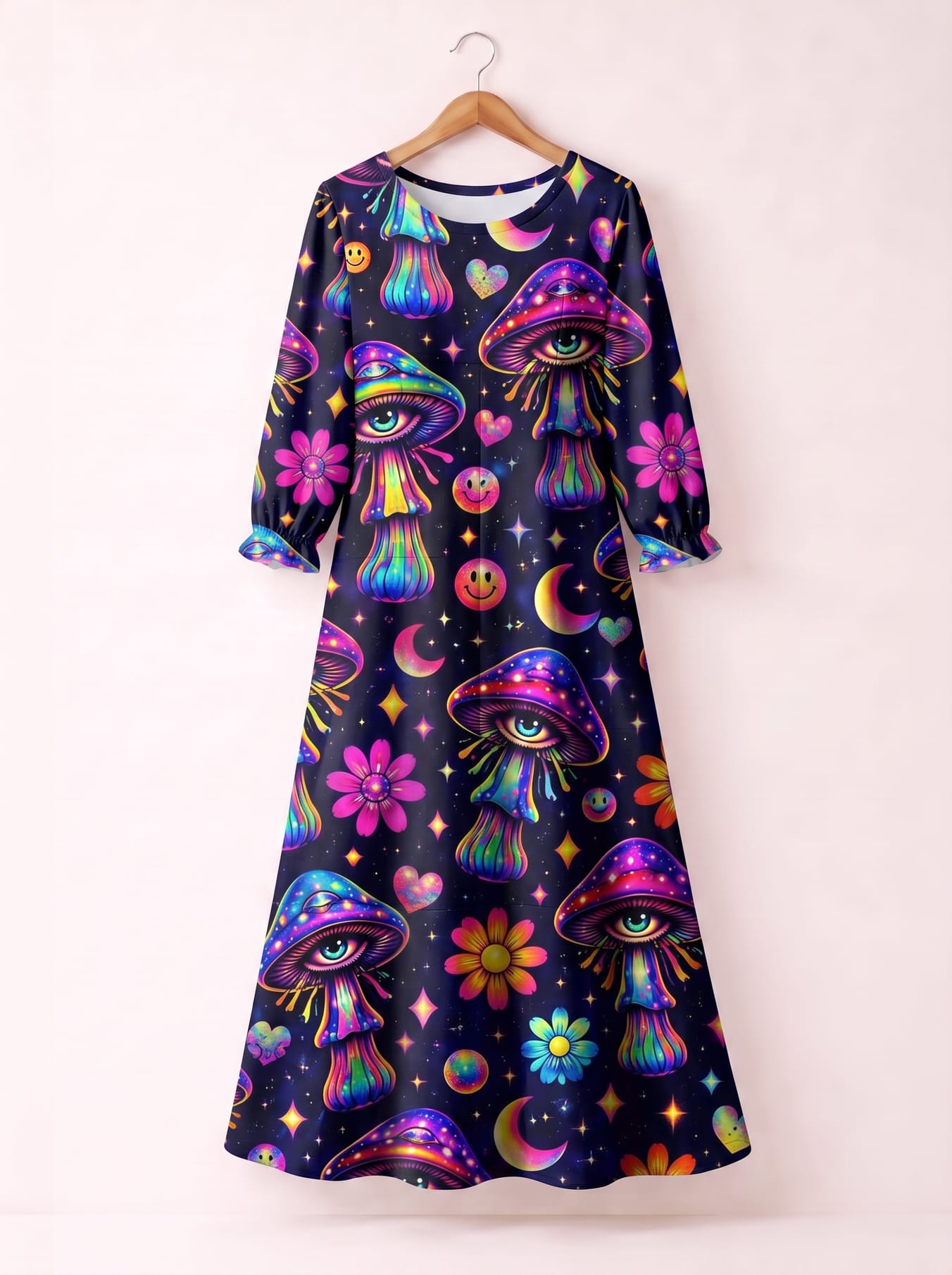 "Third Eye" Long Sleeve Maxi Dress