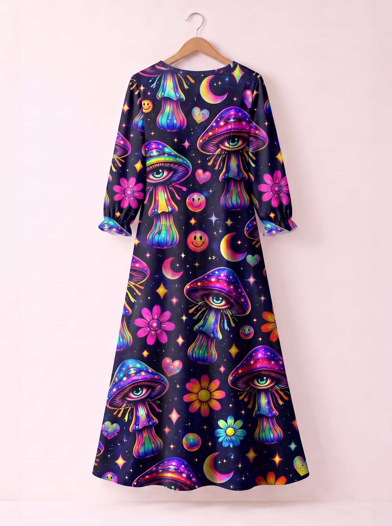 "Third Eye" Long Sleeve Maxi Dress