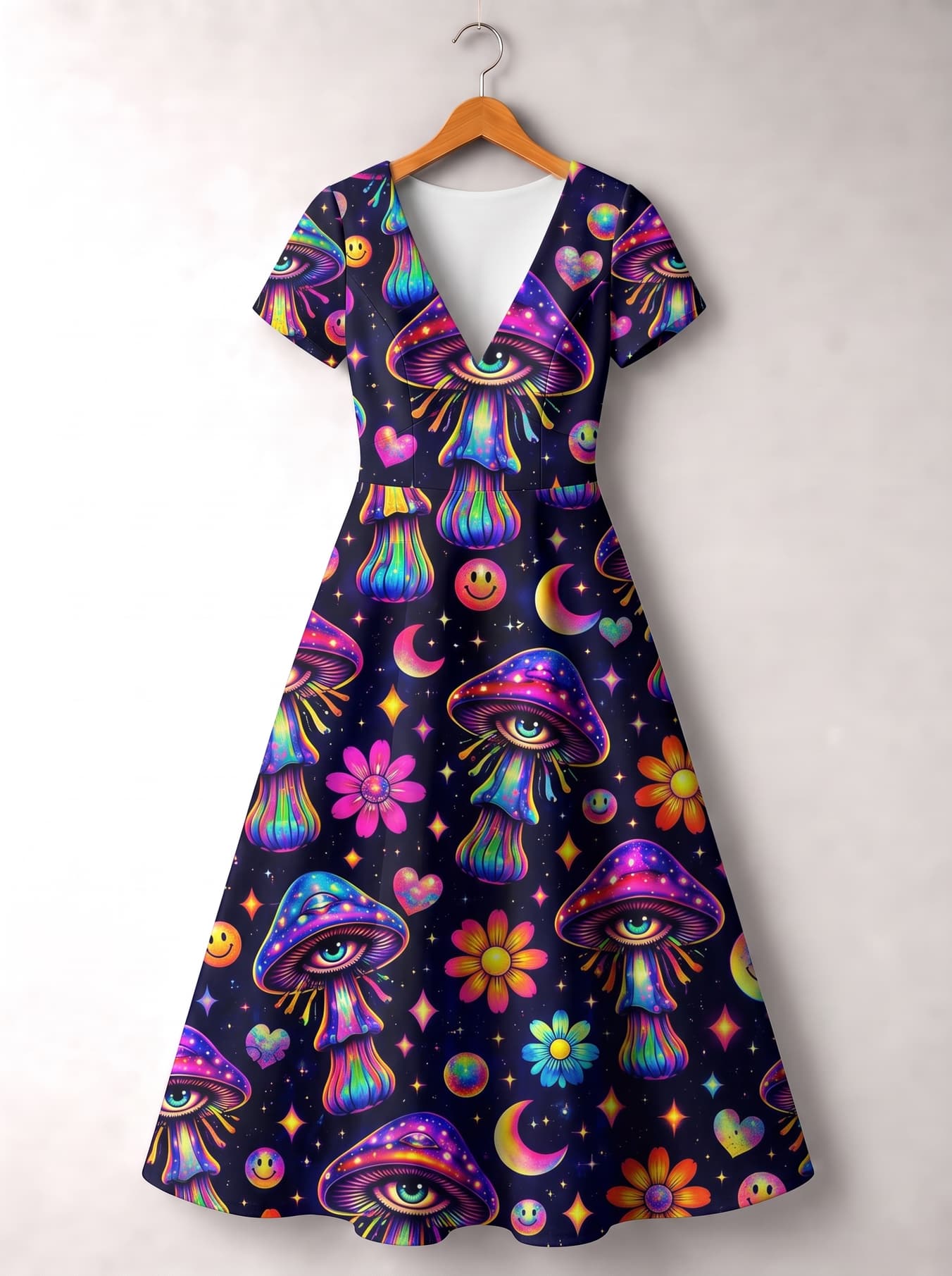 "Third Eye" Short Sleeve Maxi Dress
