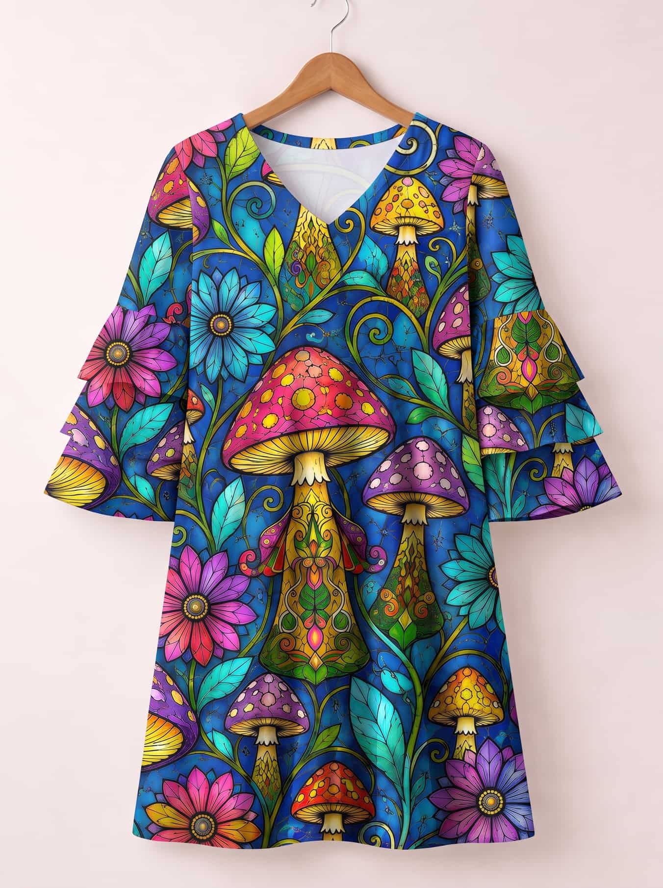 "Enchanted" Stacked Ruffle Sleeve Dress