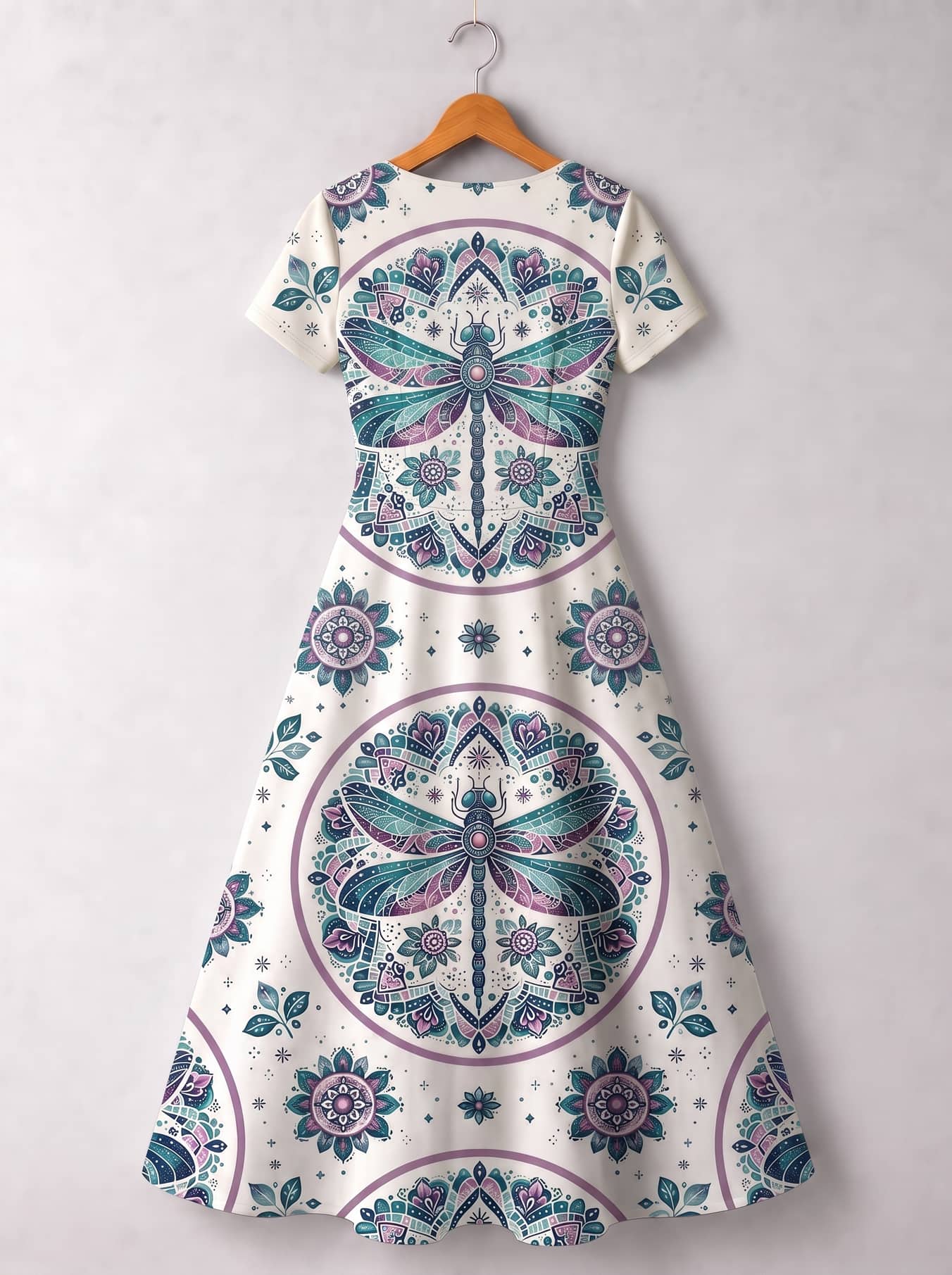 "Dragonfly" Short Sleeve Maxi Dress