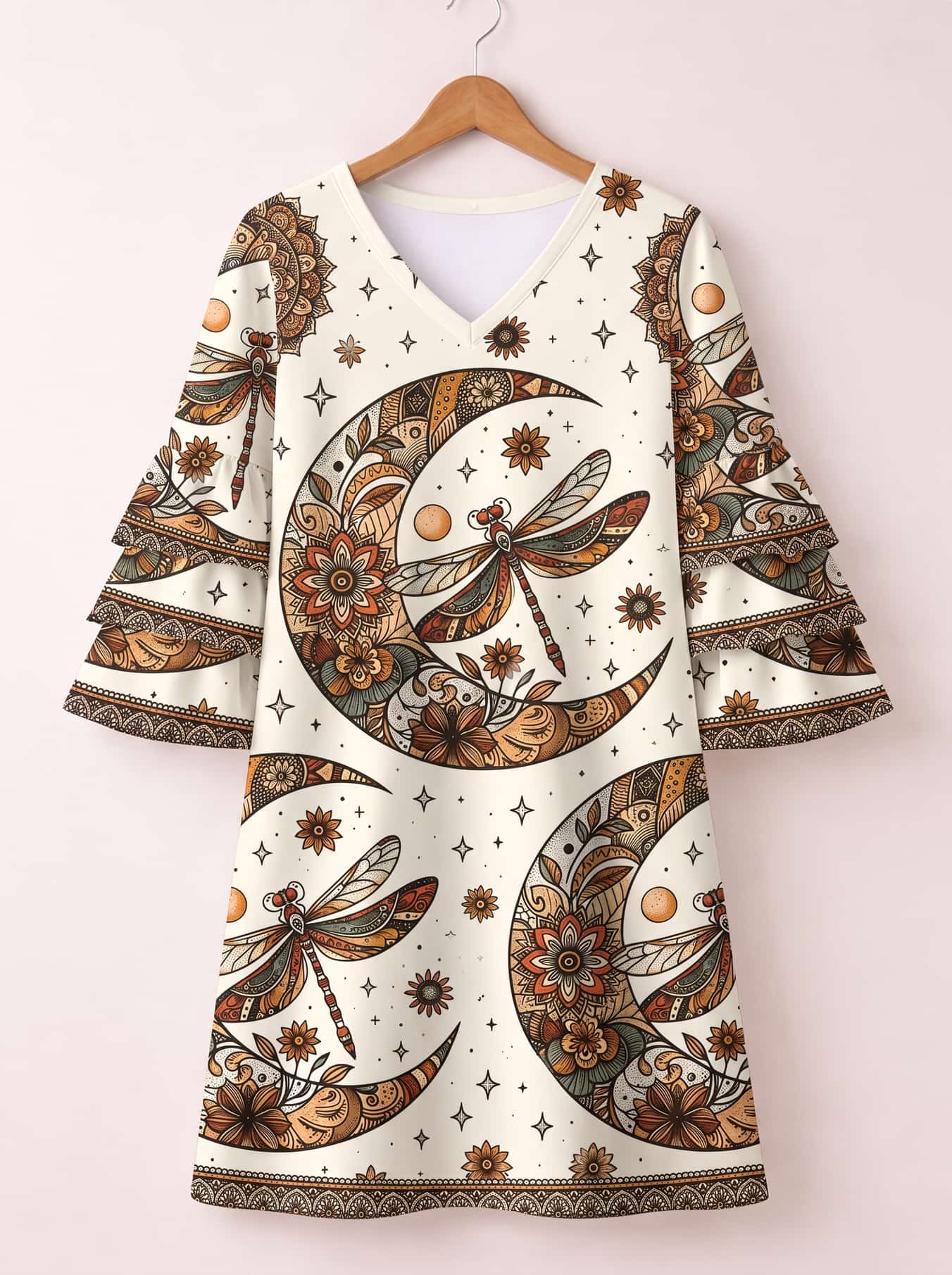"Luna" Stacked Ruffle Sleeve Dress