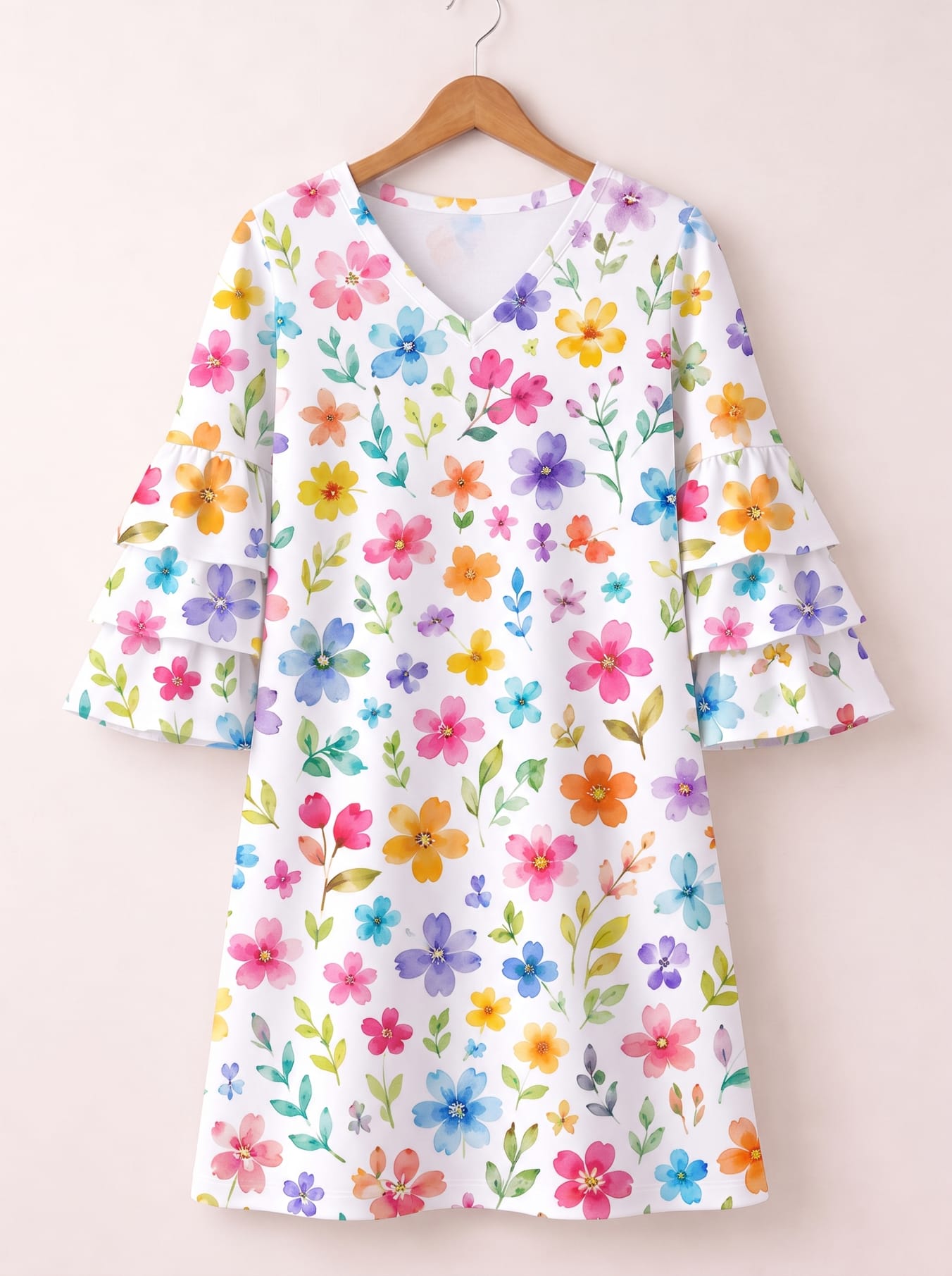 "Posy" Stacked Ruffle Sleeve Dress