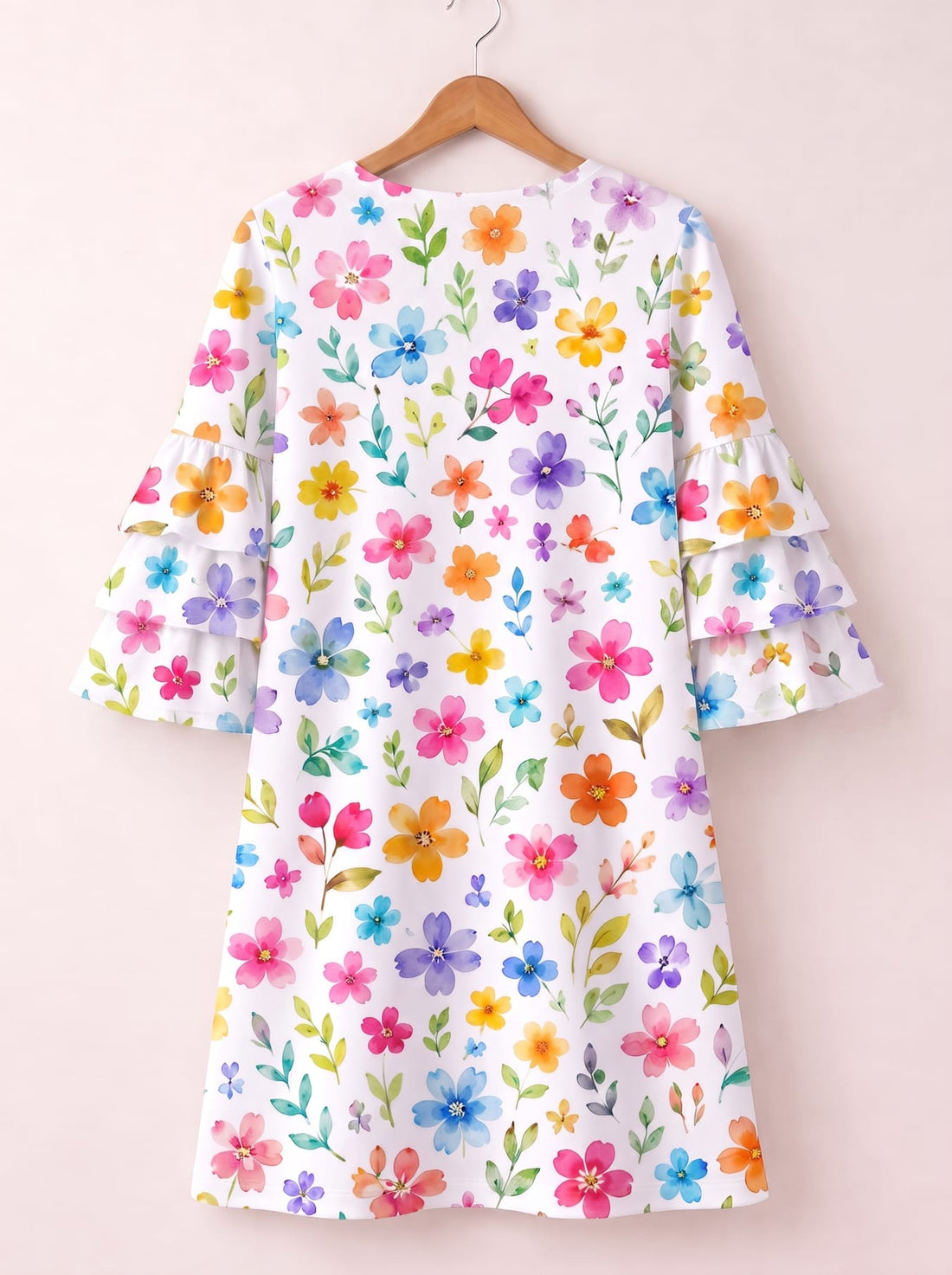 "Posy" Stacked Ruffle Sleeve Dress