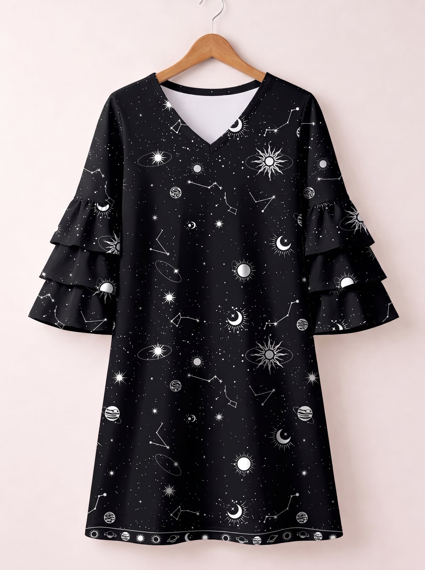 "Orion" Stacked Ruffle Sleeve Dress