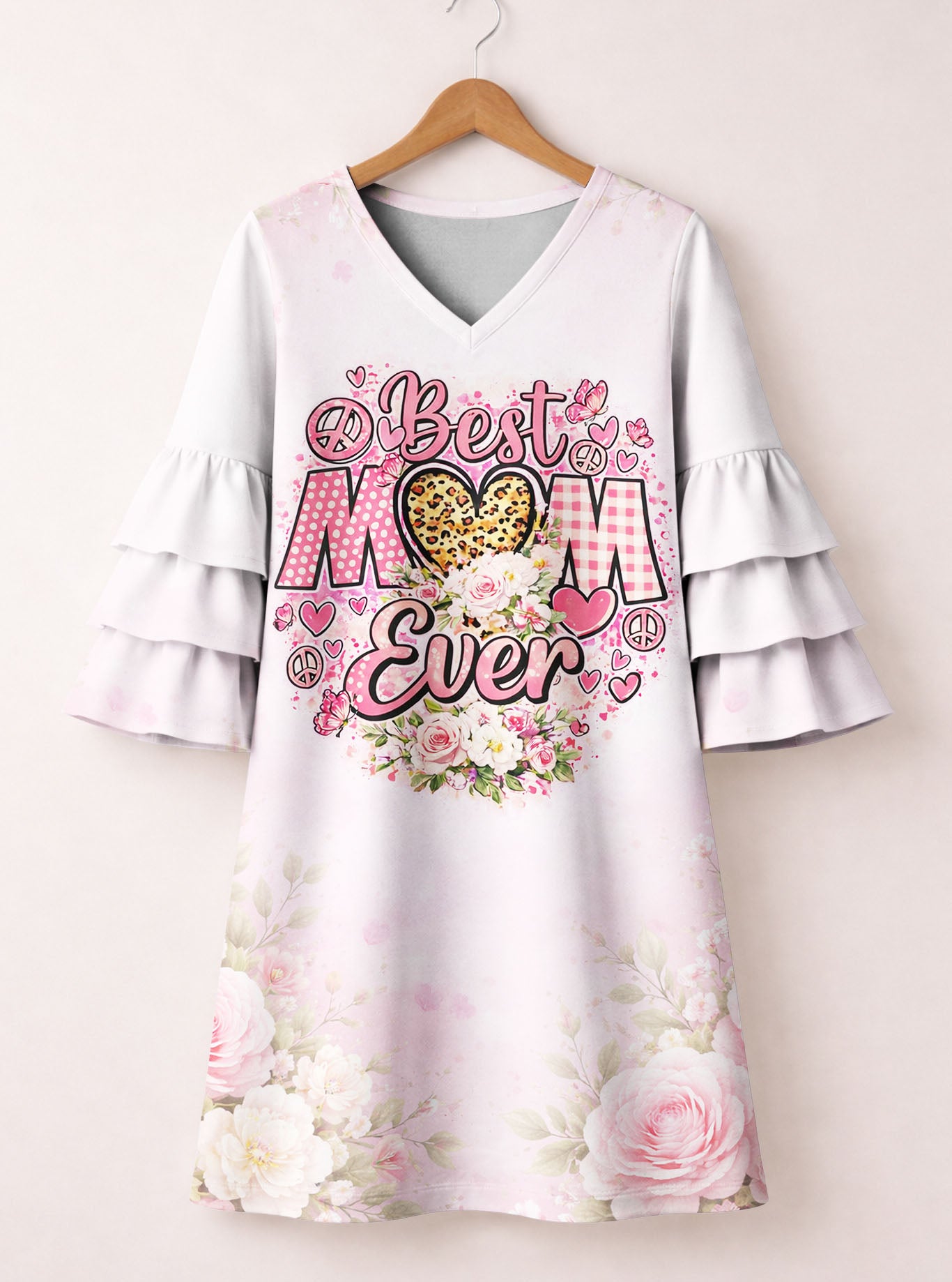 "Rosie" Stacked Ruffle Sleeve Dress