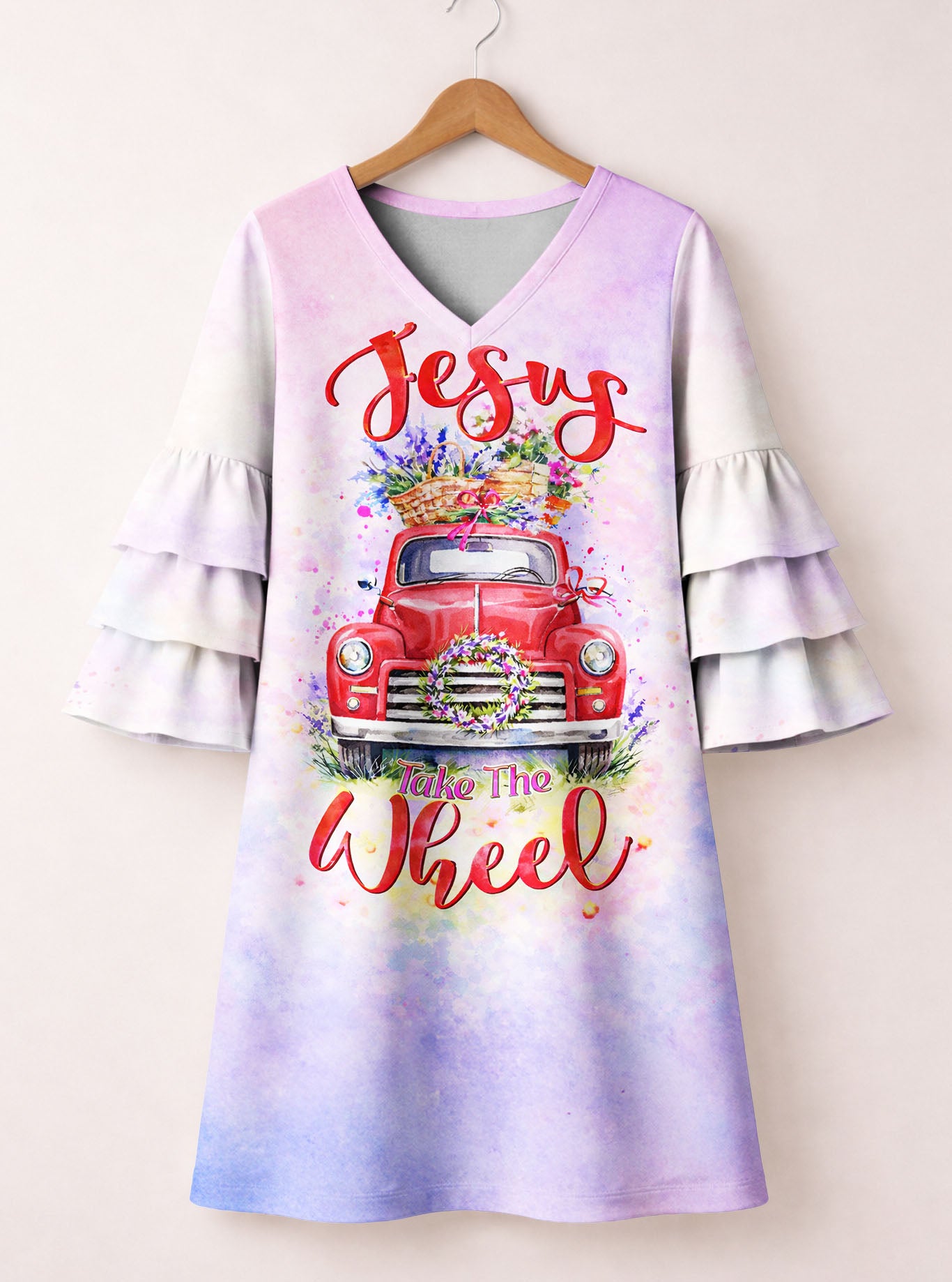 "Dolly" Stacked Ruffle Sleeve Dress