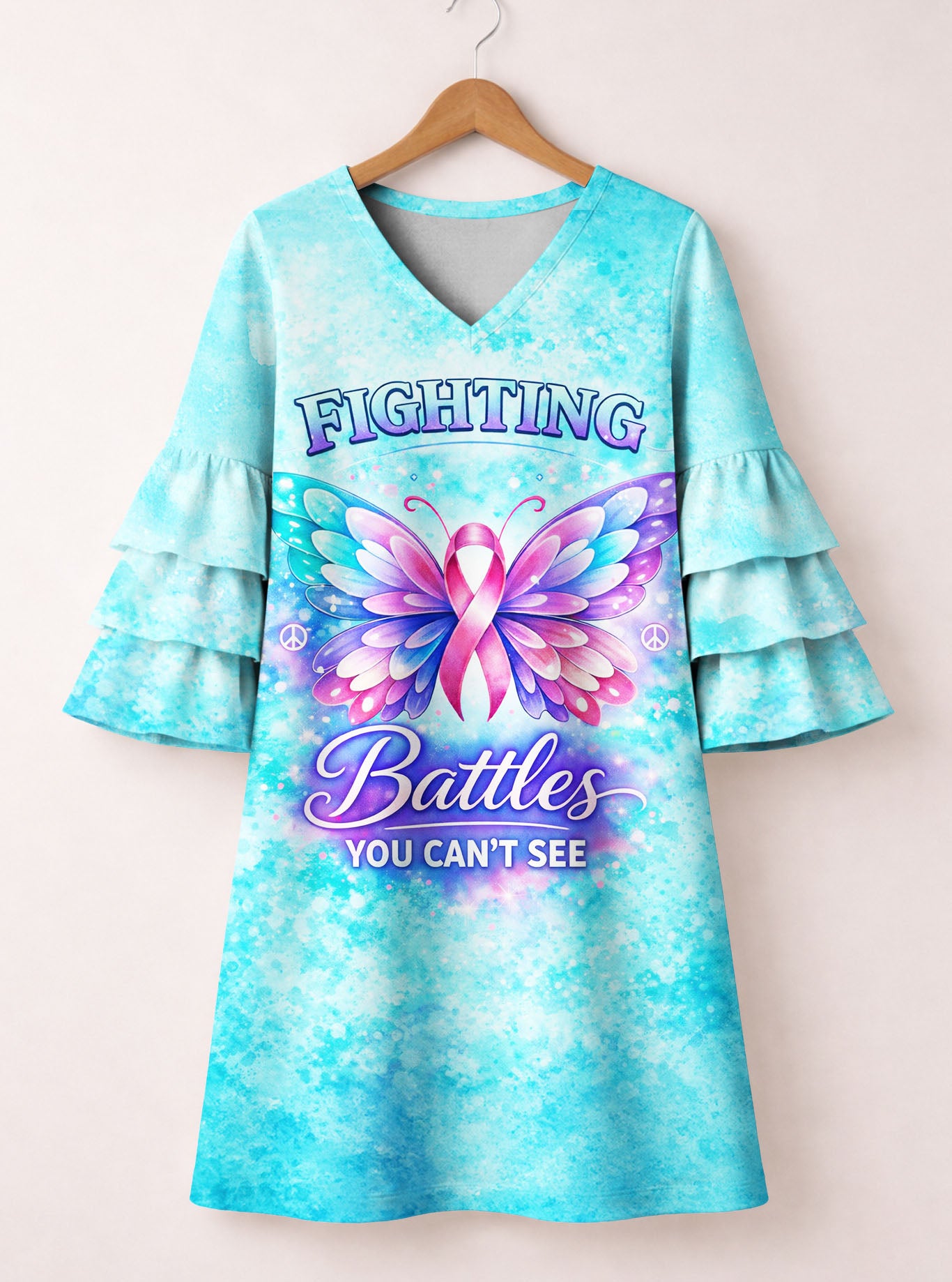 "Brave" Stacked Ruffle Sleeve Dress