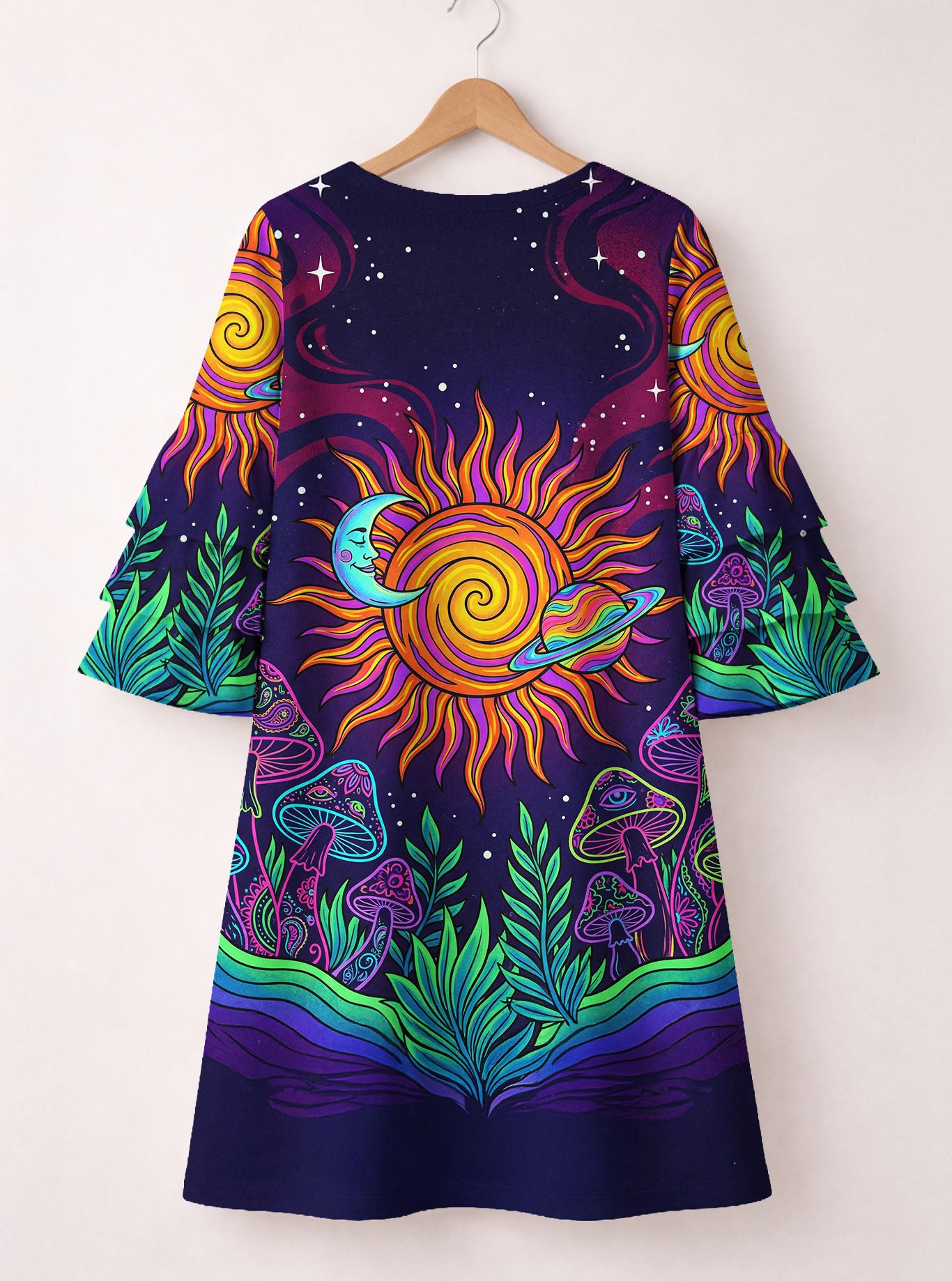"Trance" Stacked Ruffle Sleeve Dress