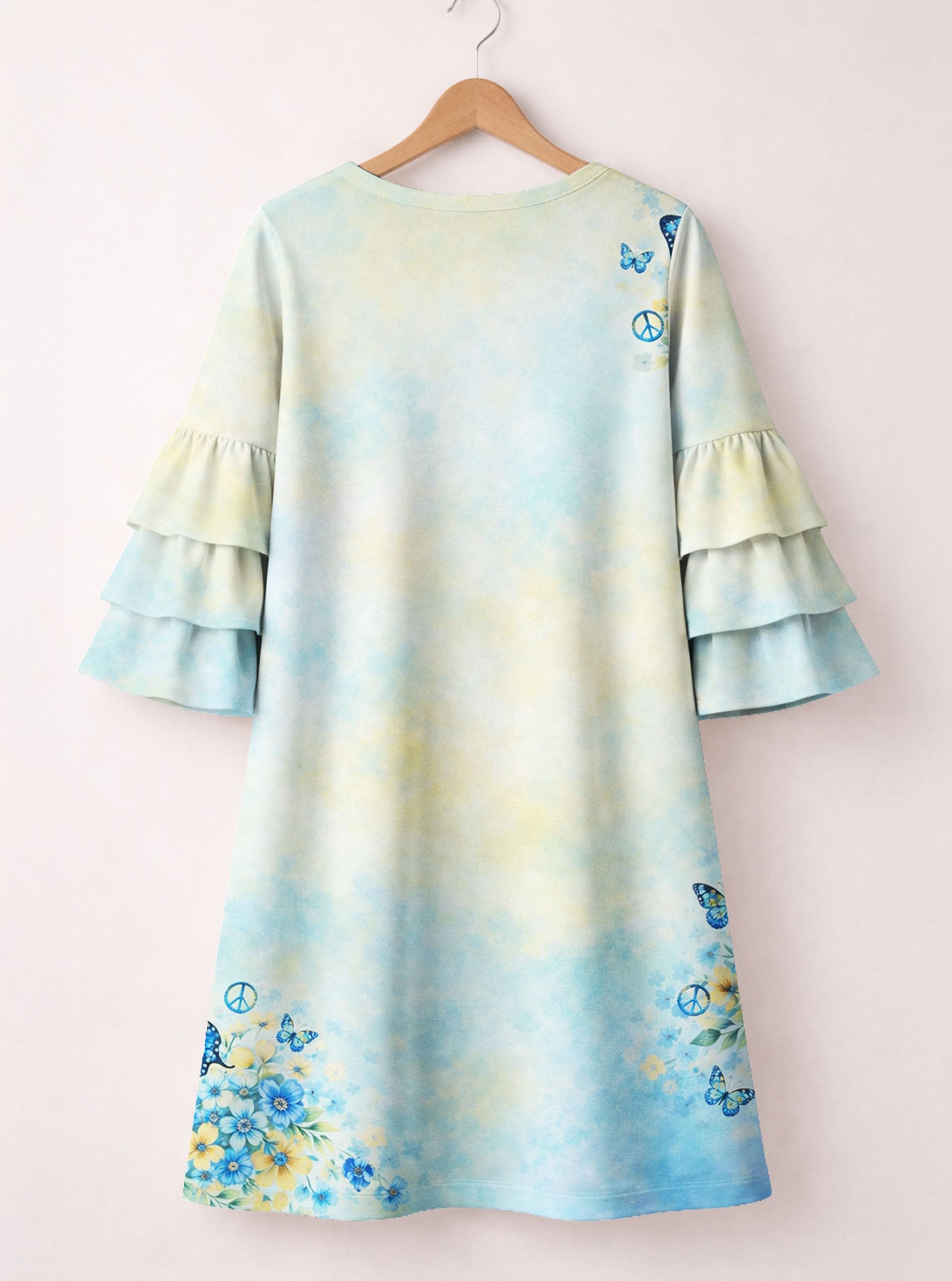 "Petal" Stacked Ruffle Sleeve Dress