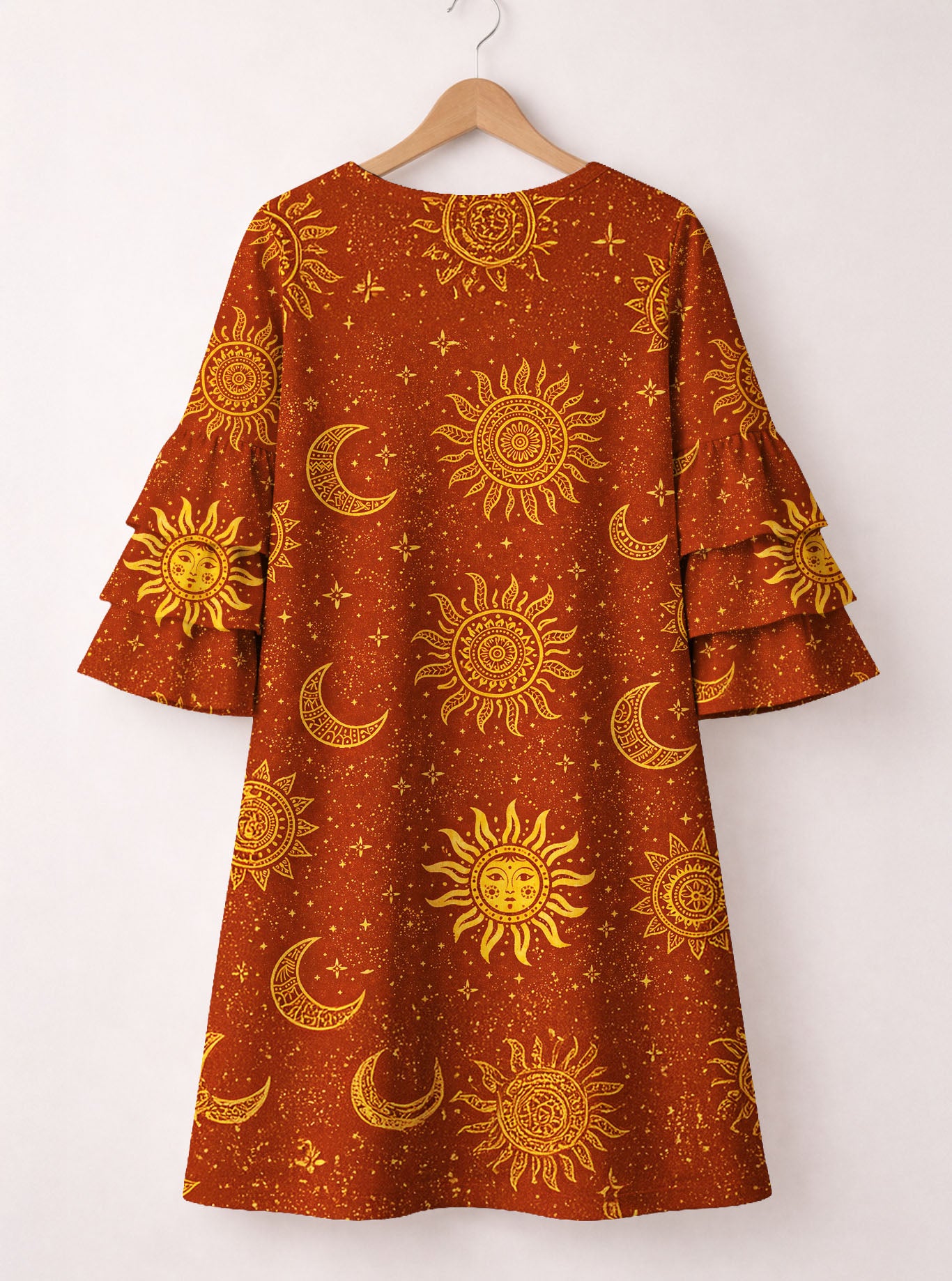 "Sienna" Stacked Ruffle Sleeve Dress