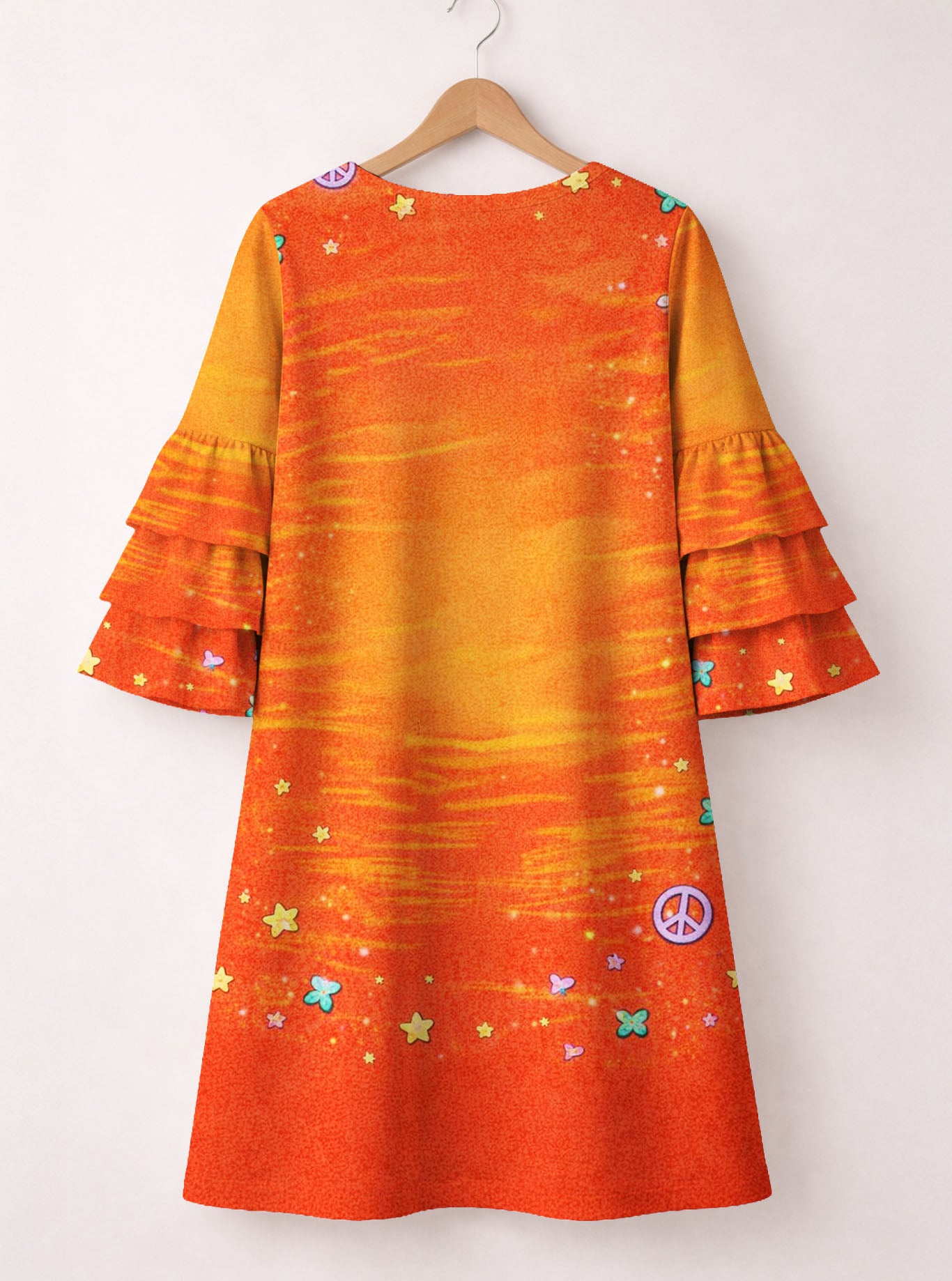 "Zesty" Stacked Ruffle Sleeve Dress