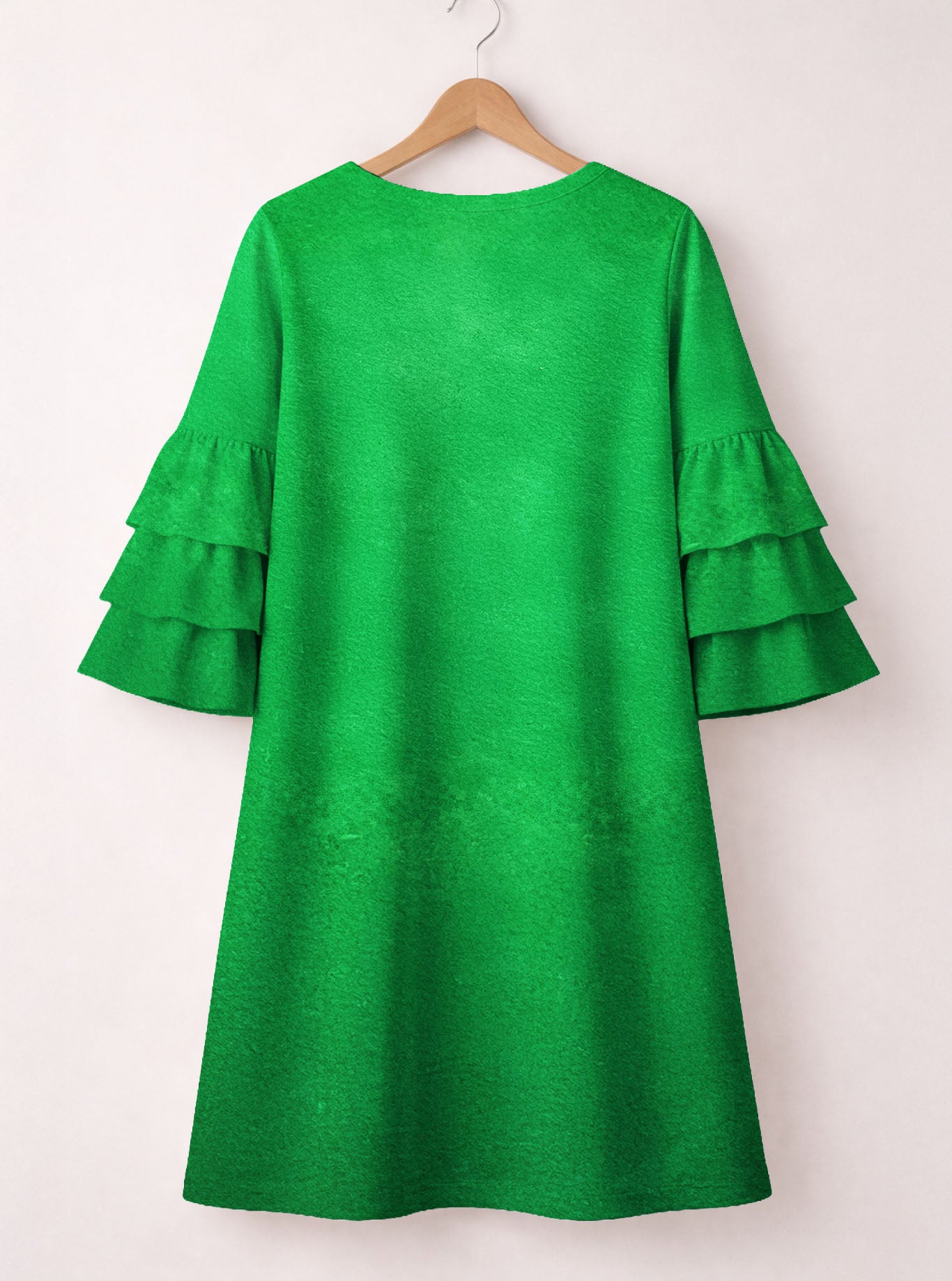 "Amen" Stacked Ruffle Sleeve Dress