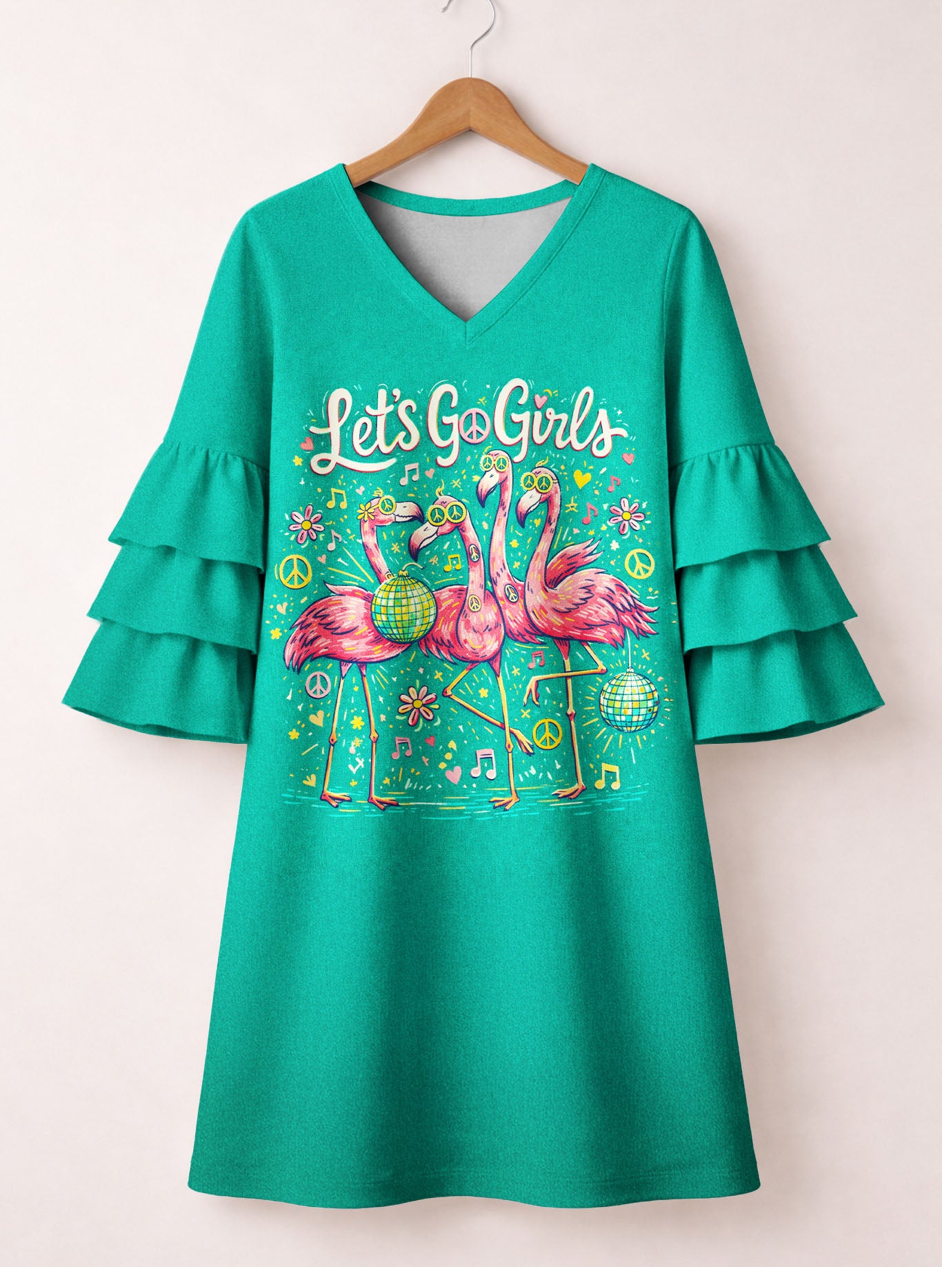 "Flocka" Stacked Ruffle Sleeve Dress