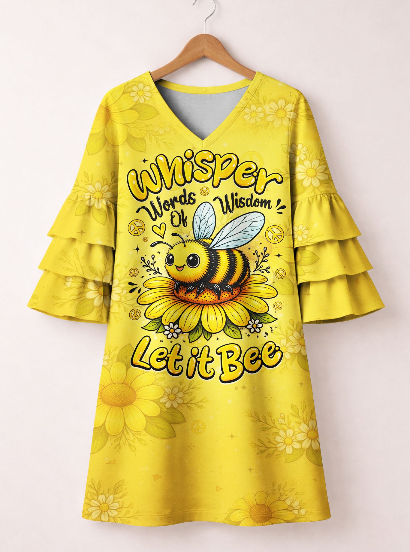 "Honey" Stacked Ruffle Sleeve Dress