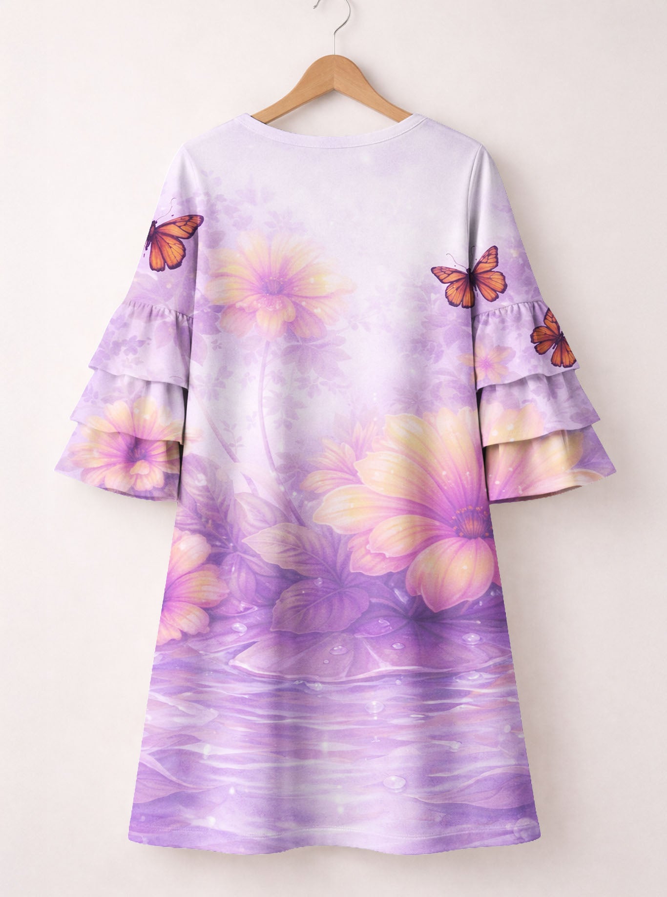 "Quirk" Stacked Ruffle Sleeve Dress