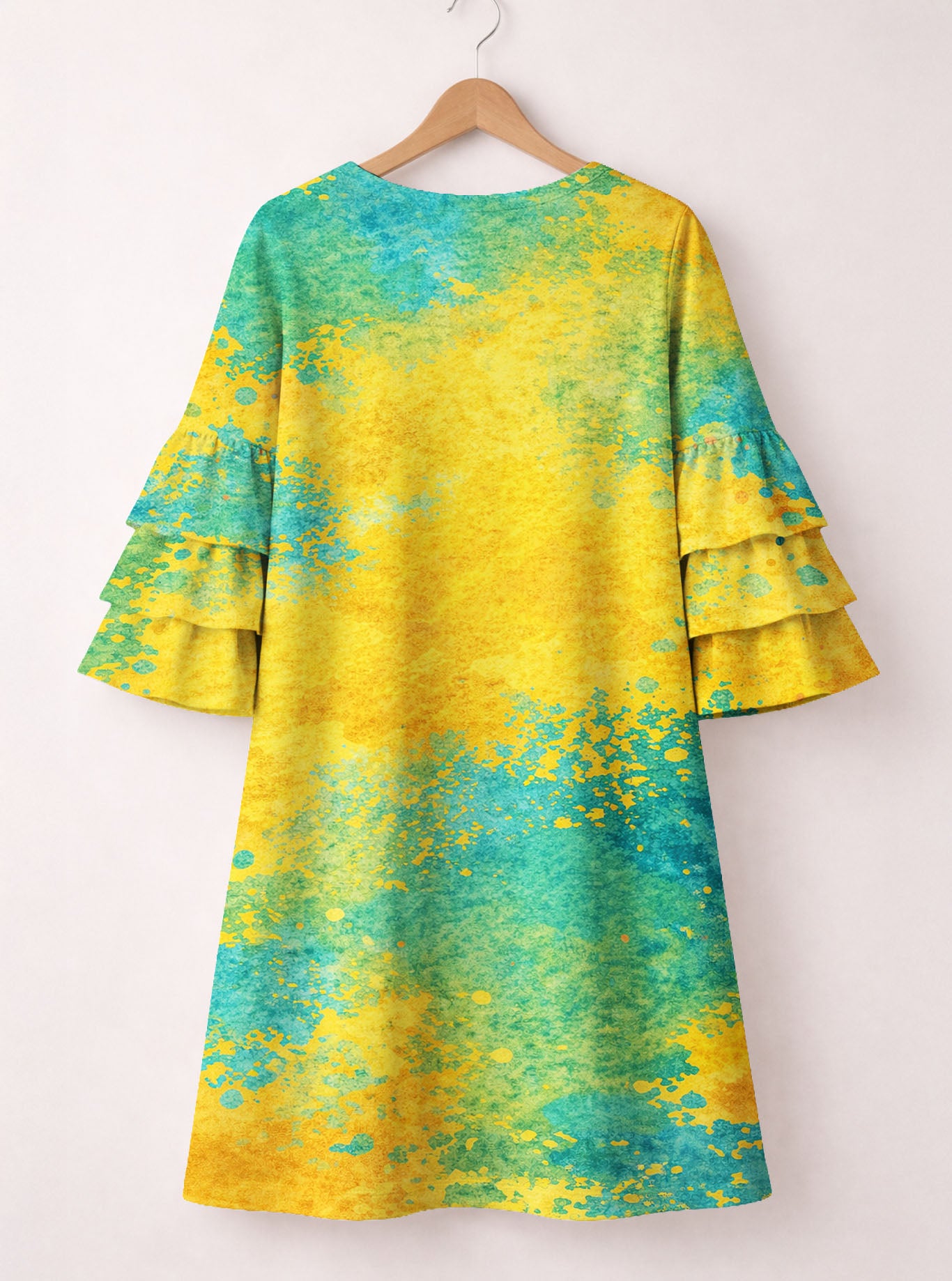 "Howdy" Stacked Ruffle Sleeve Dress