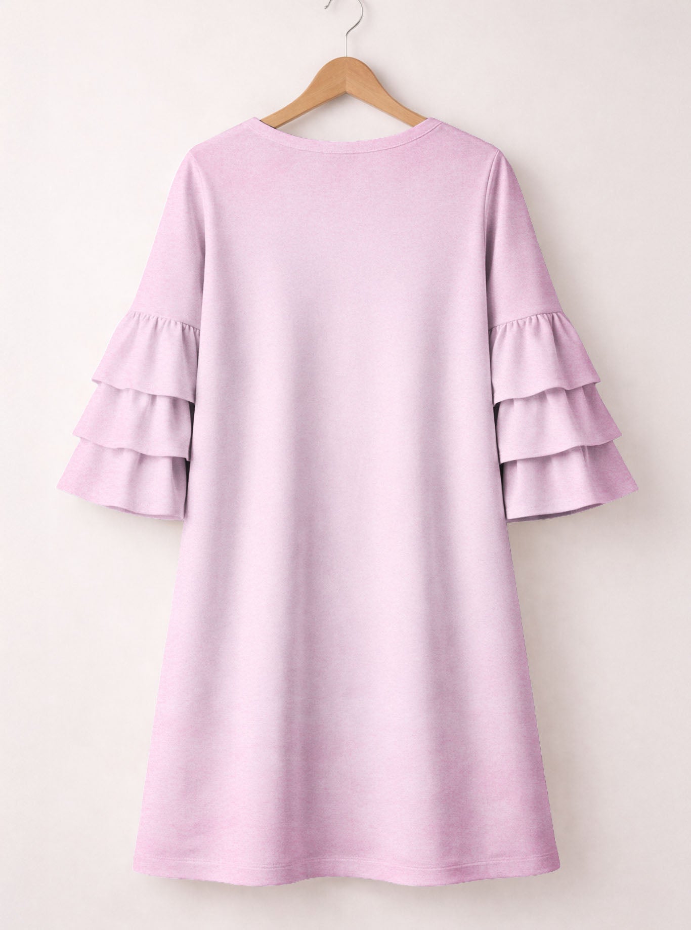 "Blush Moxie" Stacked Ruffle Sleeve Dress