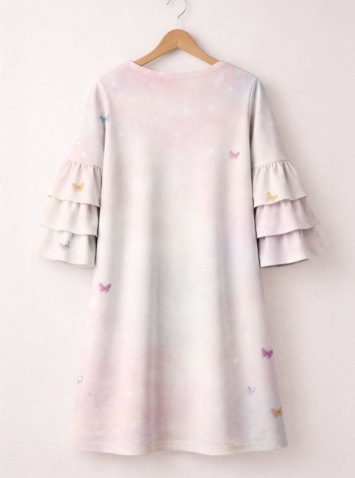 "Flutter" Stacked Ruffle Sleeve Dress