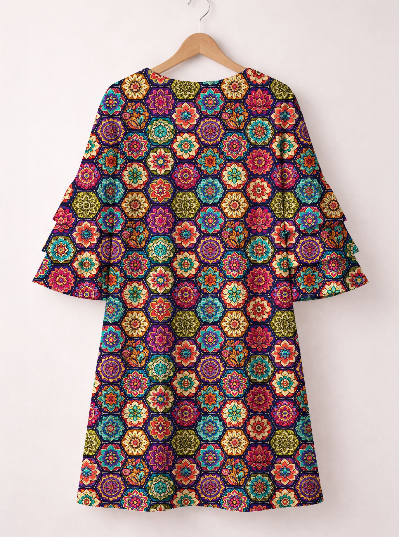 "Flower" Stacked Ruffle Sleeve Dress