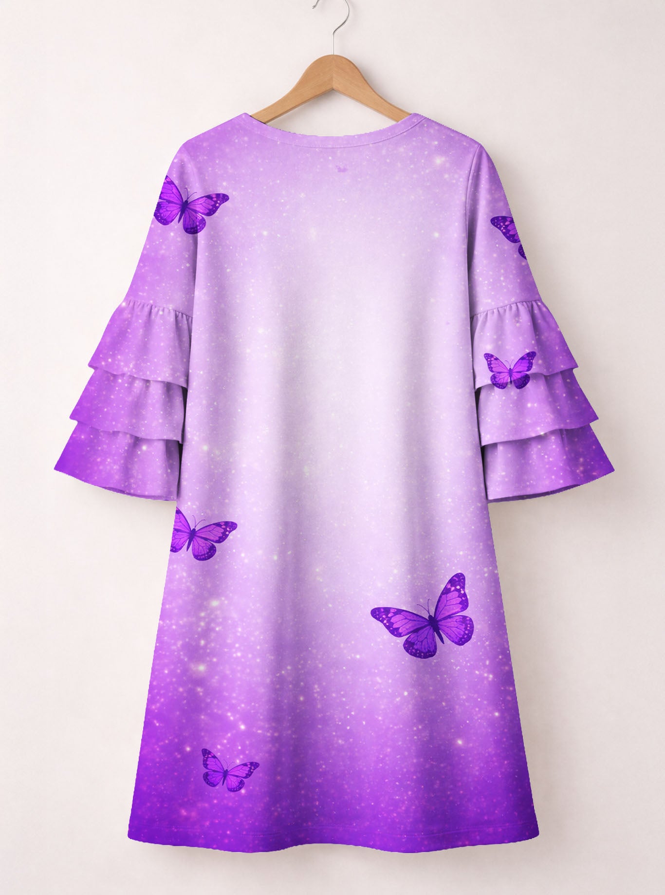 "Grace" Stacked Ruffle Sleeve Dress