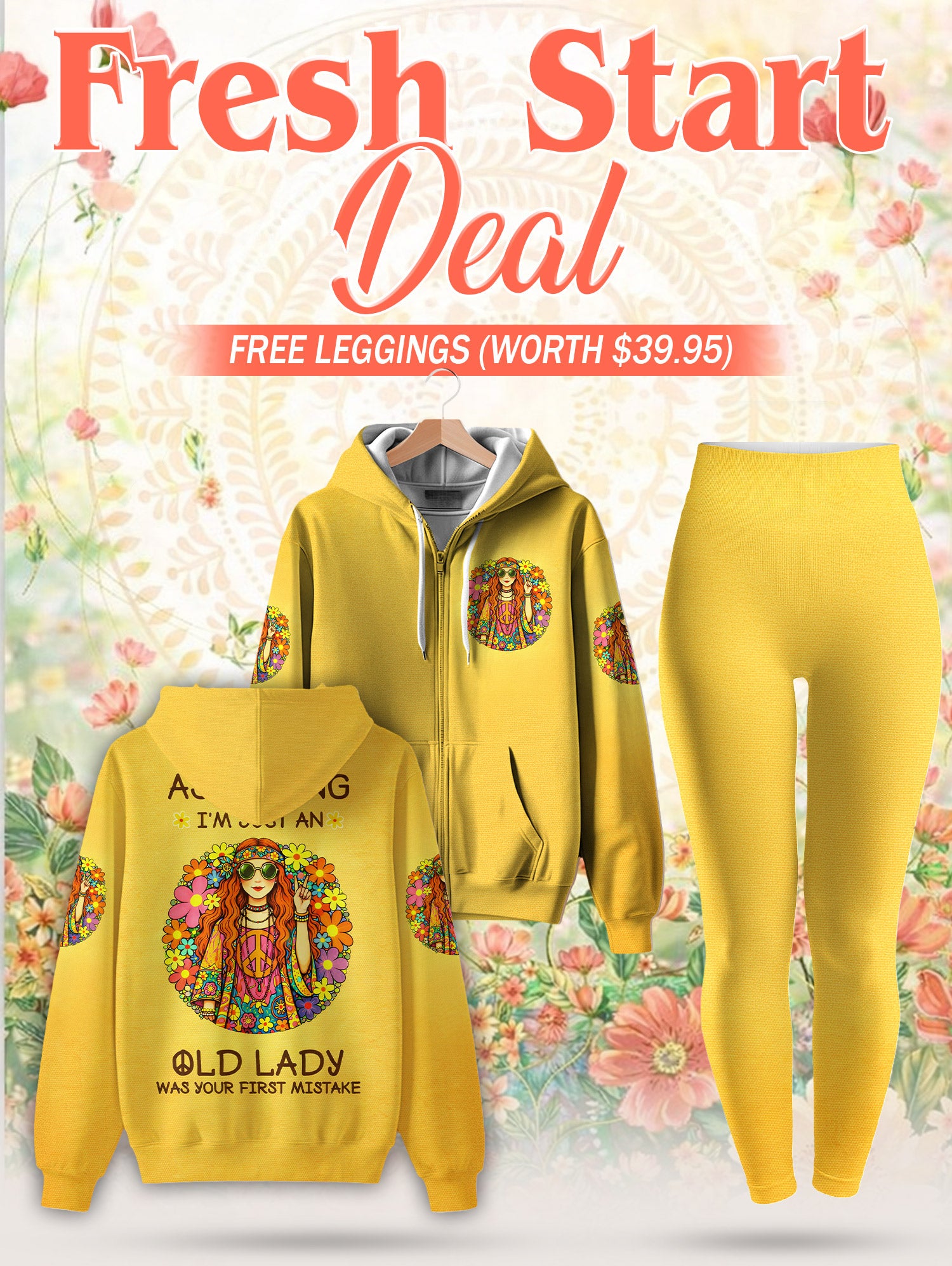 Yellow "Moxie" Zip Hoodie & Leggings Deal