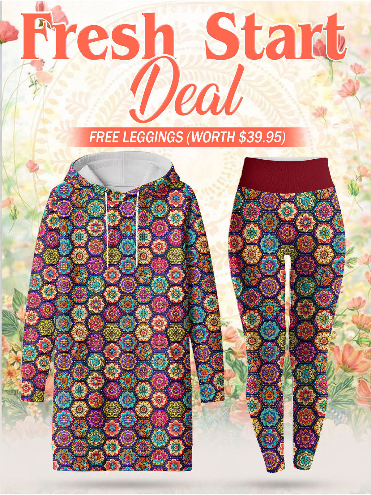 "Flower" Hoodie Dress & Leggings Deal