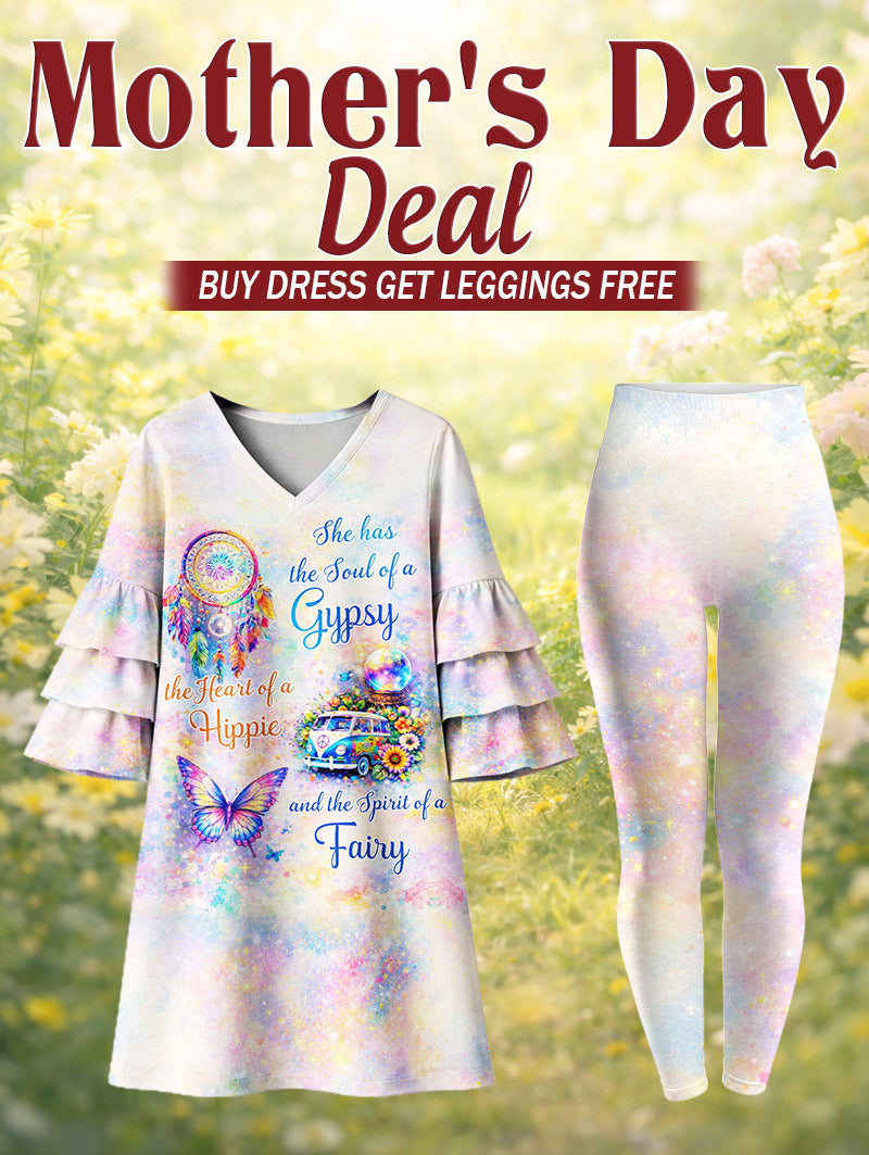 "Whimsy" Stacked Ruffle Dress & Leggings Deal