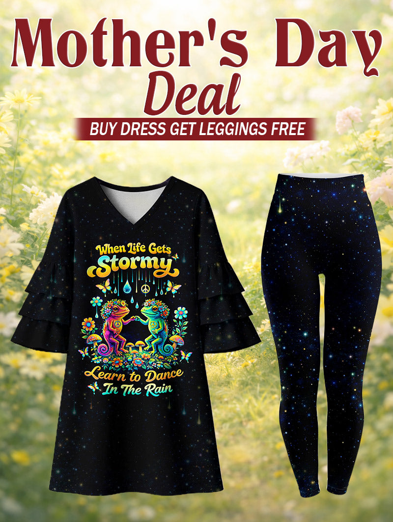 "Stomp" Stacked Ruffle Dress & Leggings Deal