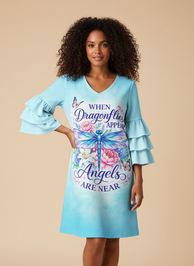"Hover" Stacked Ruffle Sleeve Dress