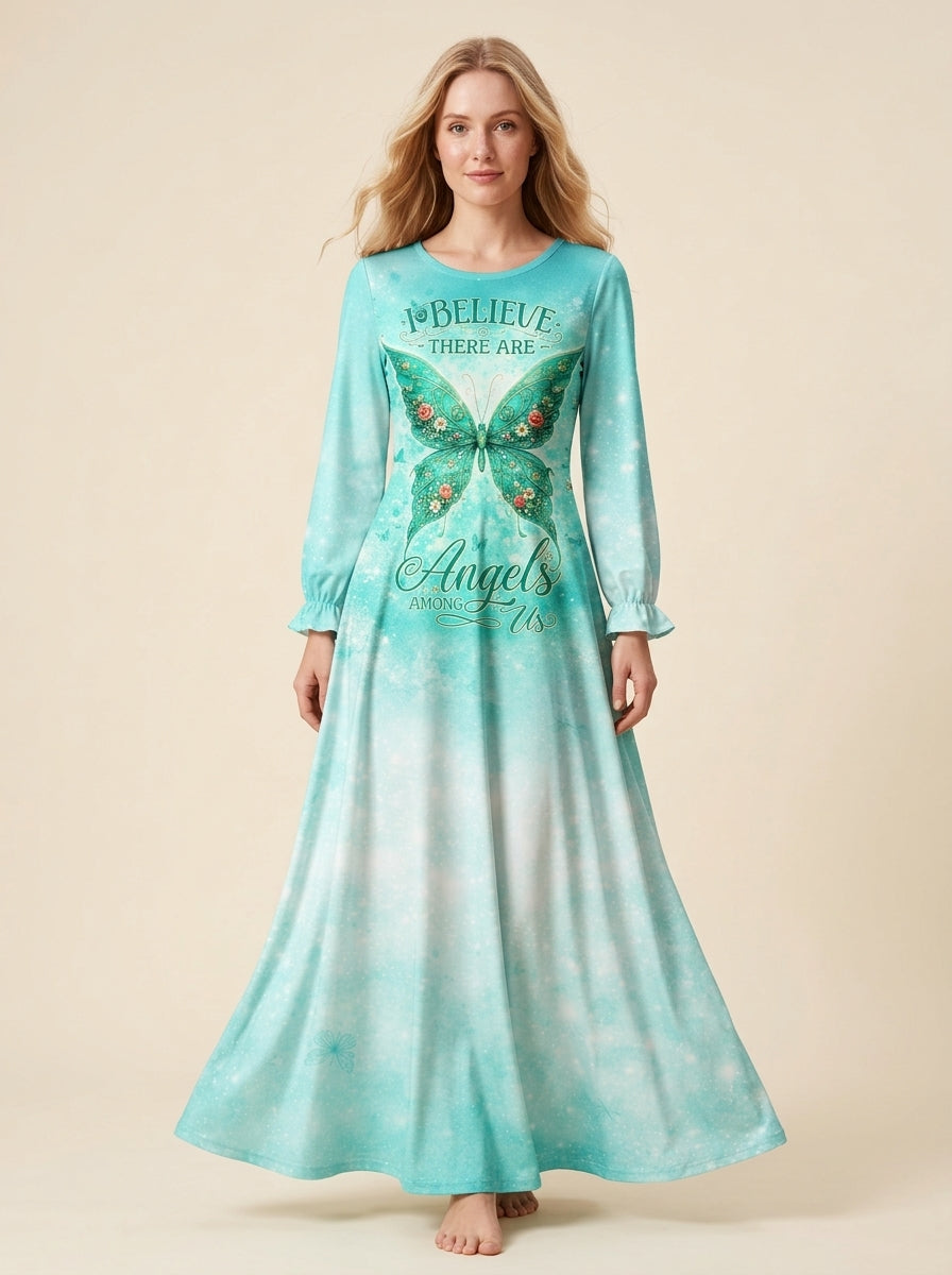 "Wisp" Long Sleeve Maxi Dress