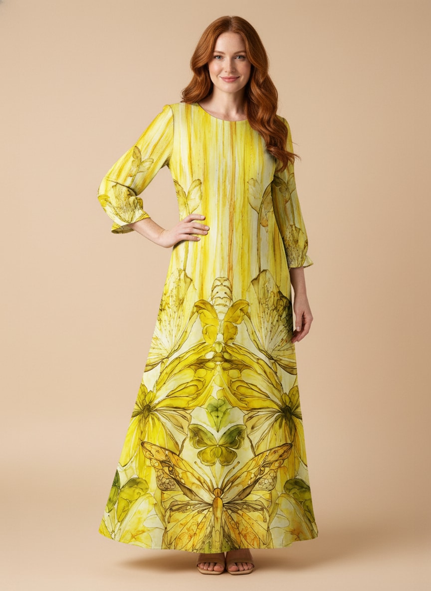 "CITRINE" Long Sleeve Maxi Dress