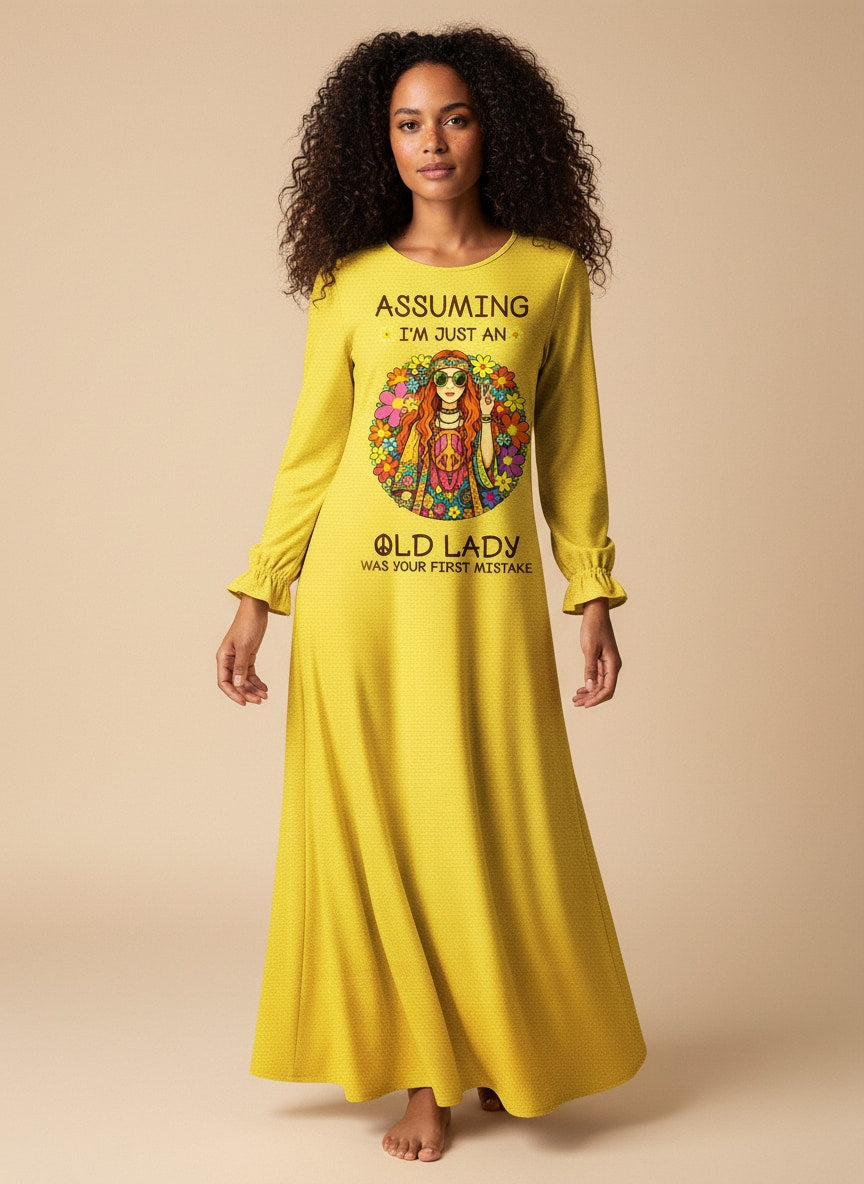 Yellow "Moxie" Long Sleeve Maxi Dress
