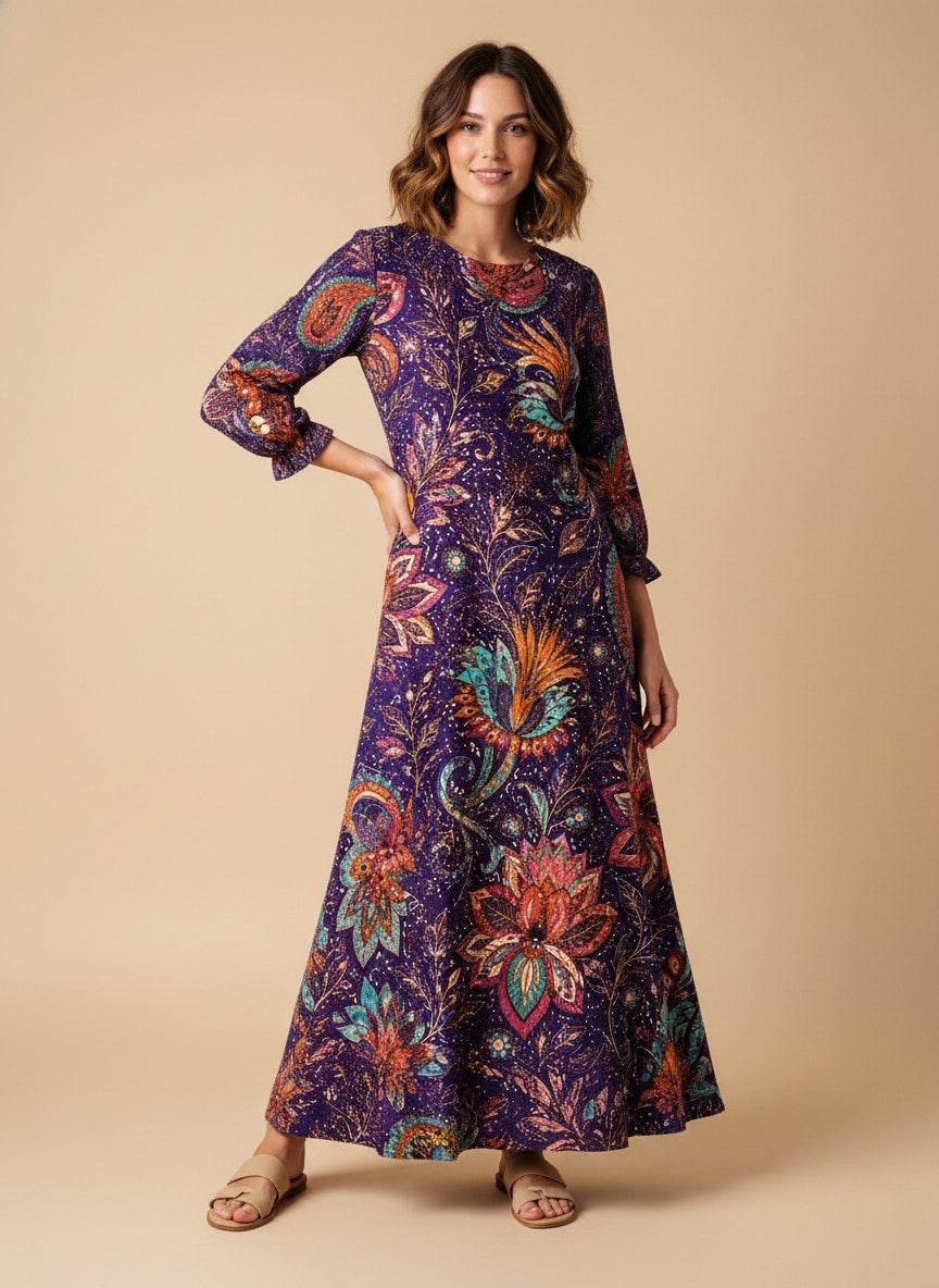 "REGAL" Long Sleeve Maxi Dress