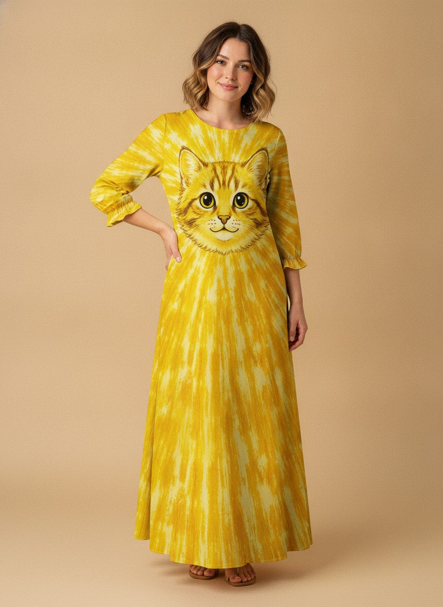 "Marigold" Long Sleeve Maxi Dress