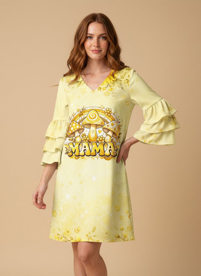 "Hunny" Stacked Ruffle Sleeve Dress