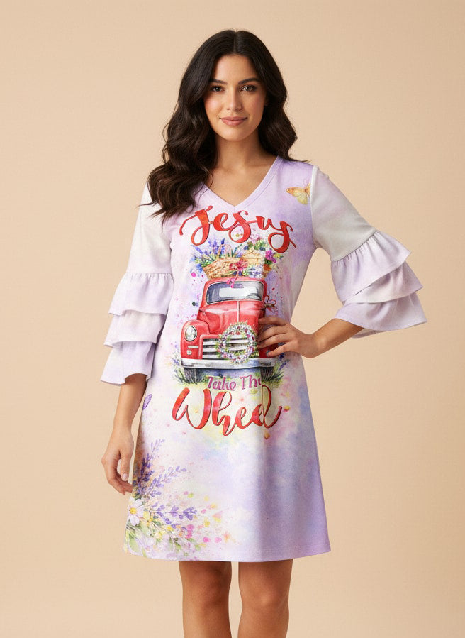 "Dolly" Stacked Ruffle Sleeve Dress