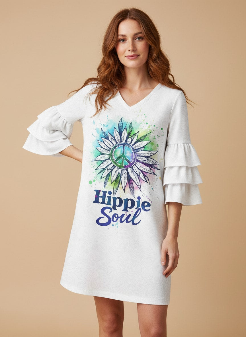 "Bloom" Stacked Ruffle Sleeve Dress