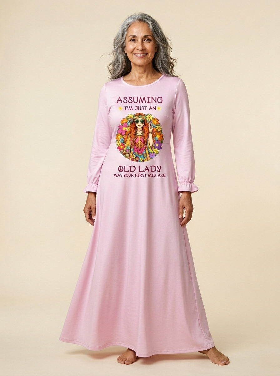 Blush "Moxie" Long Sleeve Maxi Dress