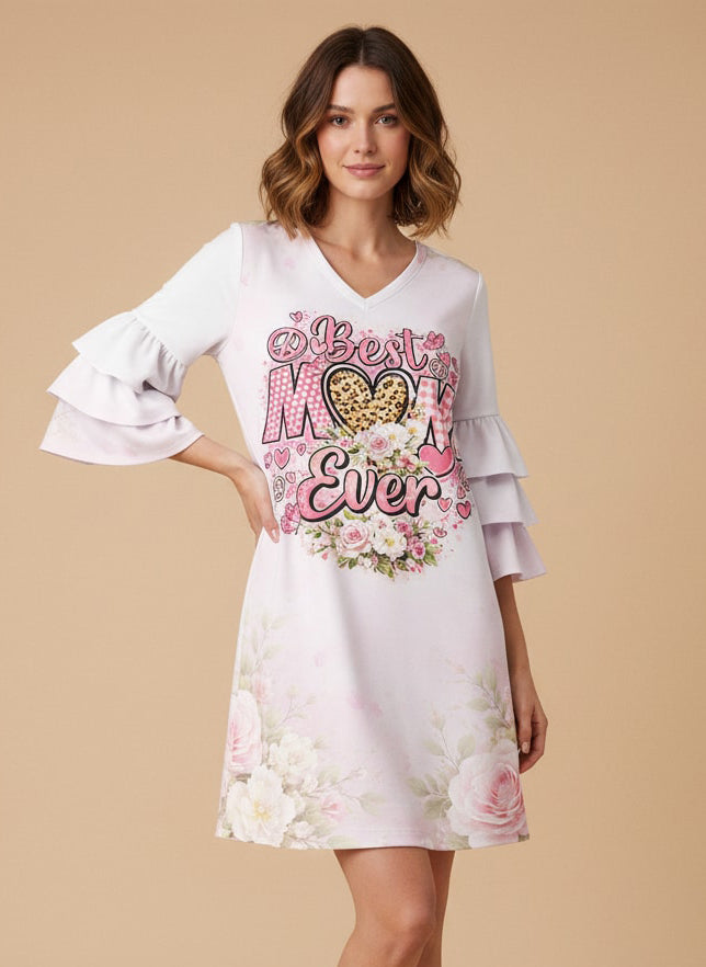 "Rosie" Stacked Ruffle Sleeve Dress
