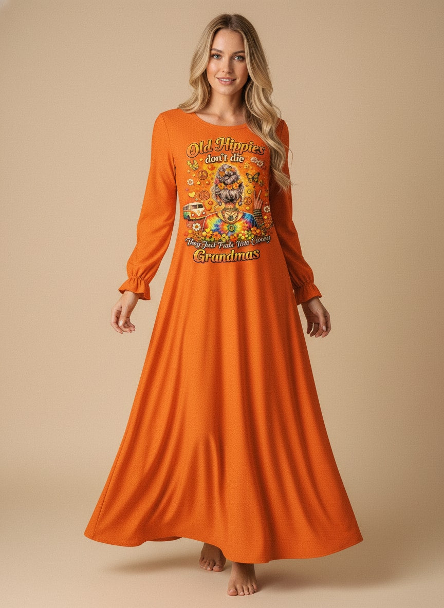 "Nana" Long Sleeve Maxi Dress