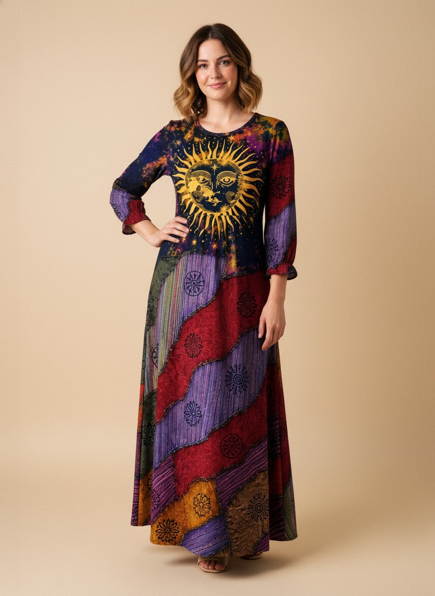 "CARAVAN" Long Sleeve Maxi Dress