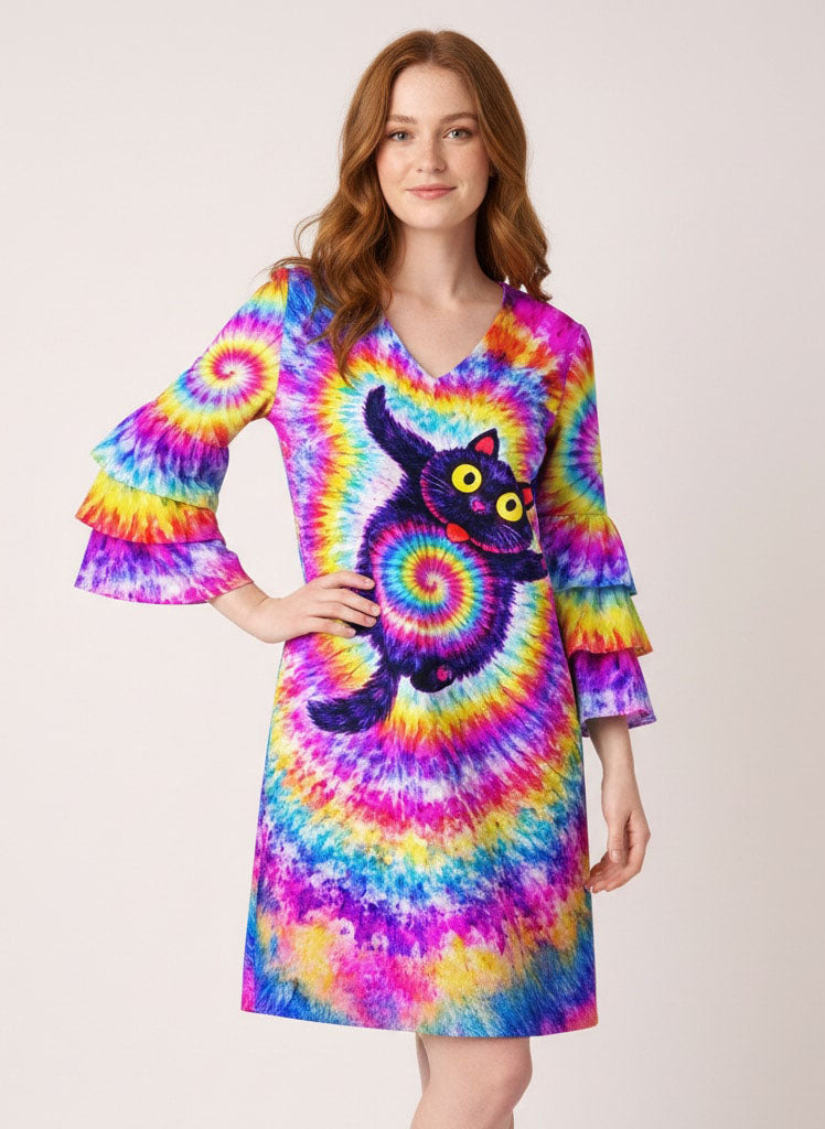"Jinx" Stacked Ruffle Sleeve Dress