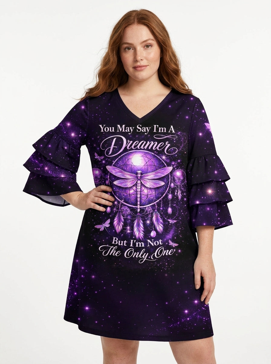 "Reverie" Stacked Ruffle Sleeve Dress
