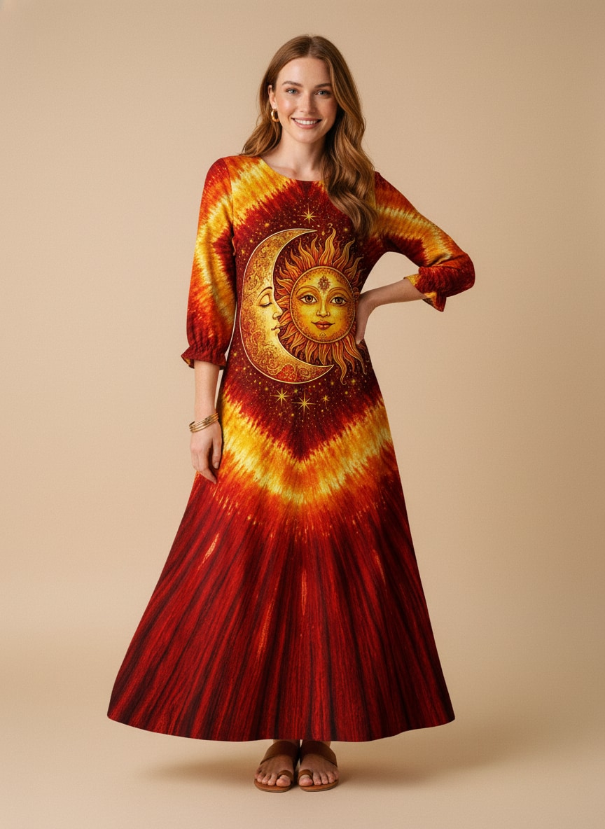 "FLARE" Long Sleeve Maxi Dress